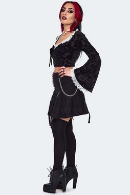 Jawbreaker A-Linien-Rock Lace Frill Skirt Gothic Victorian Spitze mit Ketten