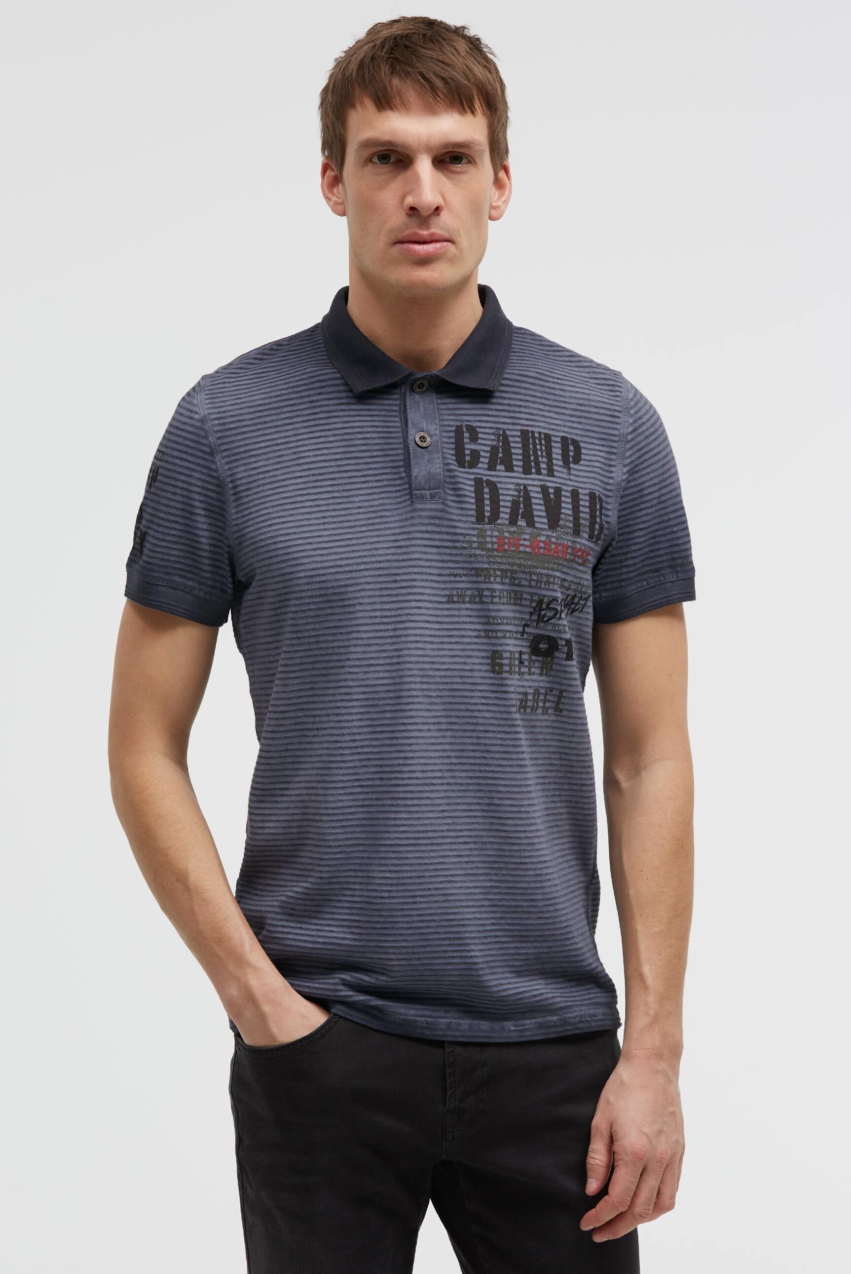 CAMP DAVID Poloshirt mit Seitenschlitze