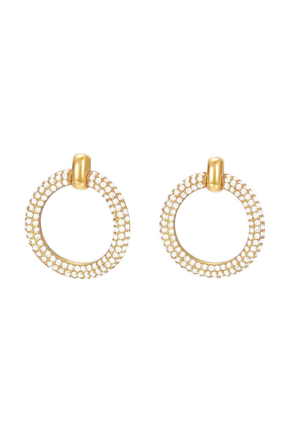 Esprit Paar Серьги-гвоздики Damenohrringe 925er Sterling-Silber Gold Zirkonia Weiß ESER02690B000, aus Metall, Gold, Zirkonia, Stecker