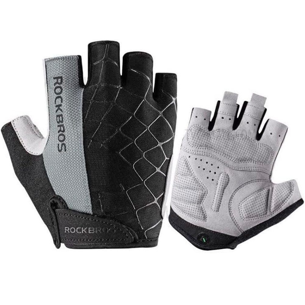 ROCKBROS Fahrradhandschuhe Radhandschuhe Kurzfingerhandschuhe Sporthandschuhe (Spar-Set, 1-St) Halbfinger, Handballenpolster, Klettverschluss, atmungsaktiv