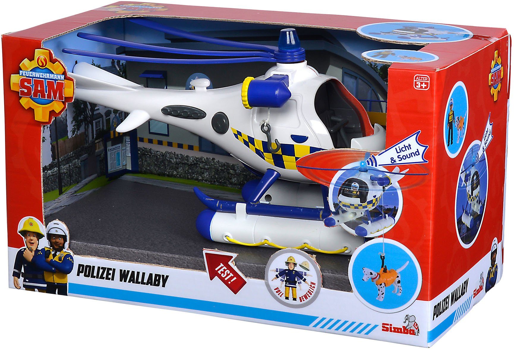 SIMBA Spielzeug-Hubschrauber Feuerwehrmann Sam, Polizei Wallaby, mit Licht- günstig online kaufen