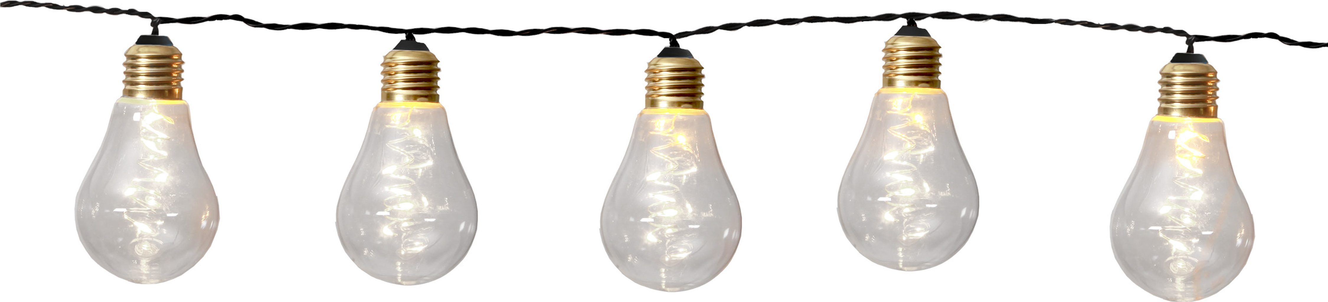 STAR TRADING LED-Lichterkette Glow, 10-flammig, 10x5 warmweiße LEDs, ca. 3,6 m, mit Trafo IP44, Vierfarb-Karton
