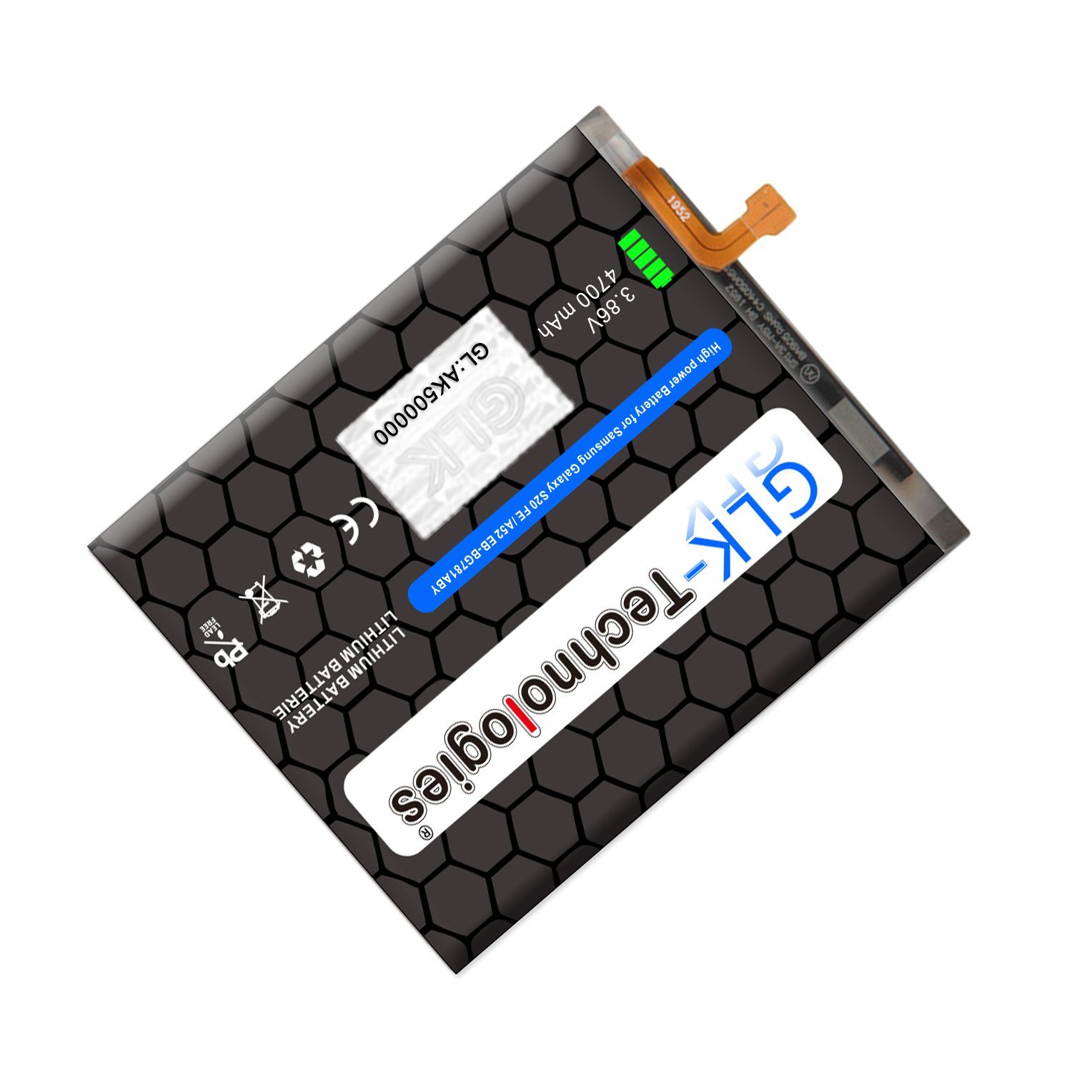 GLK-Technologies High Power Ersatzakku kompatibel mit Original Samsung Akku EB-BG781ABY Galaxy S20FE Batterie GLK-Technologies Ohne Set Handy-Akku 4700 mAh (3.86 V)
