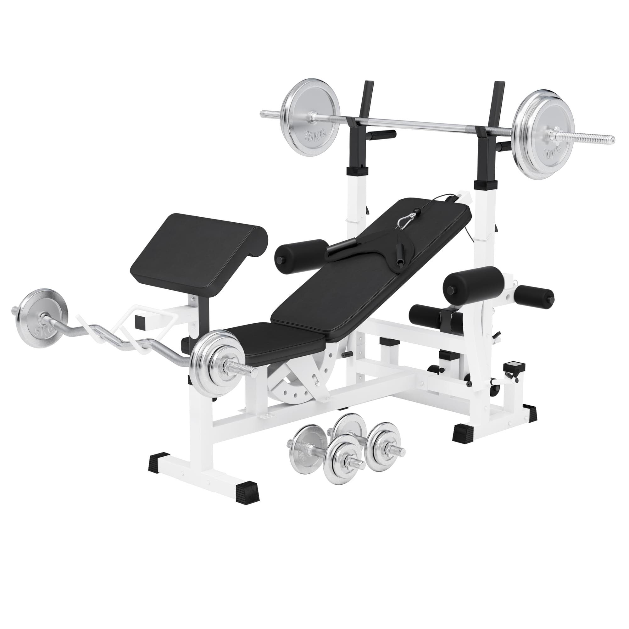 GORILLA SPORTS Hantelbank Kraftstation Universal inkl. 108 kg Chrom Set, (31-tlg)