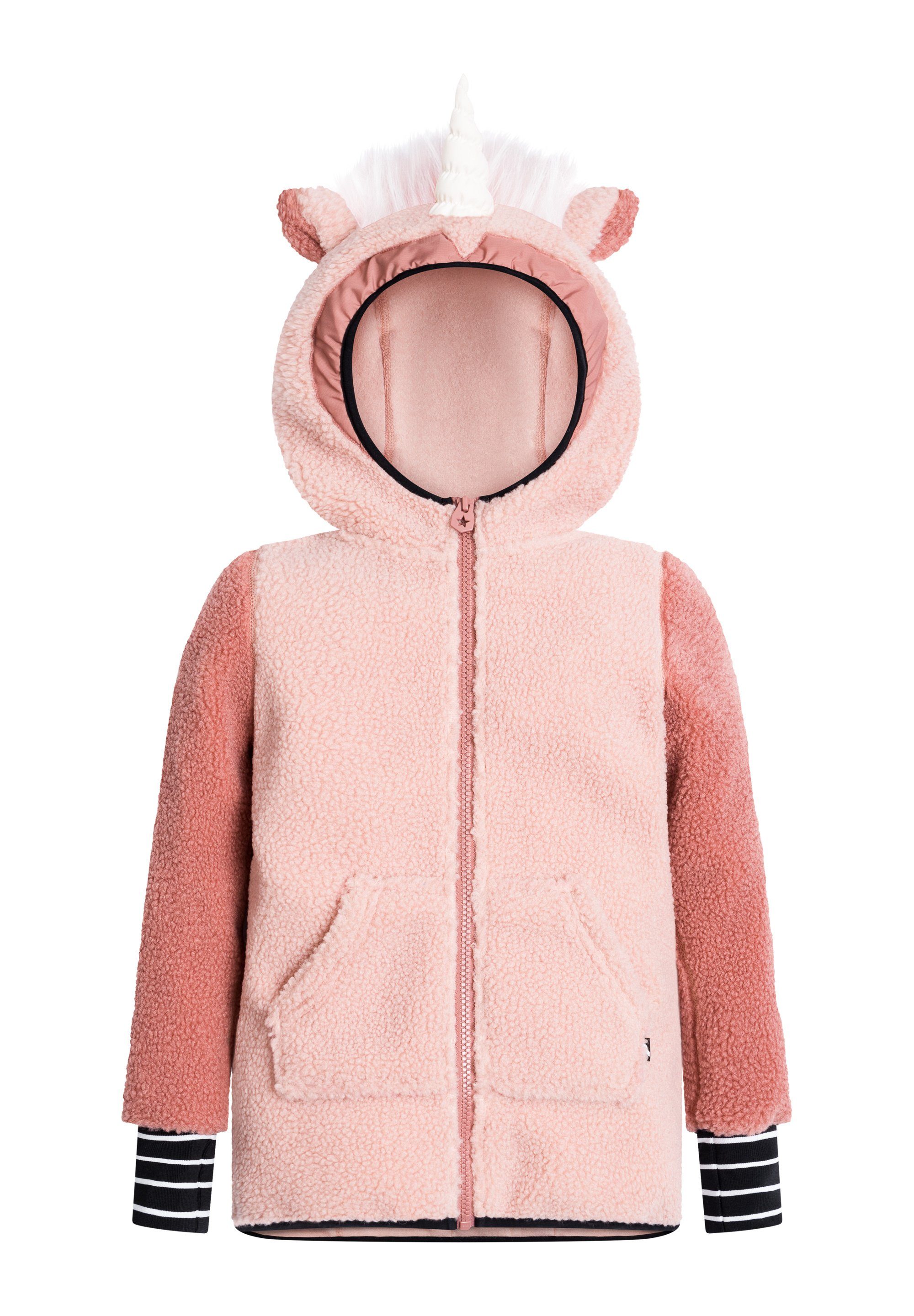 WeeDo Fleecejacke UNIDO Teddy-Fleece aus recyceltem Material, limitierte  Produktion, Teddyfleece-Jacke mit Puschelohren an der Kapuze