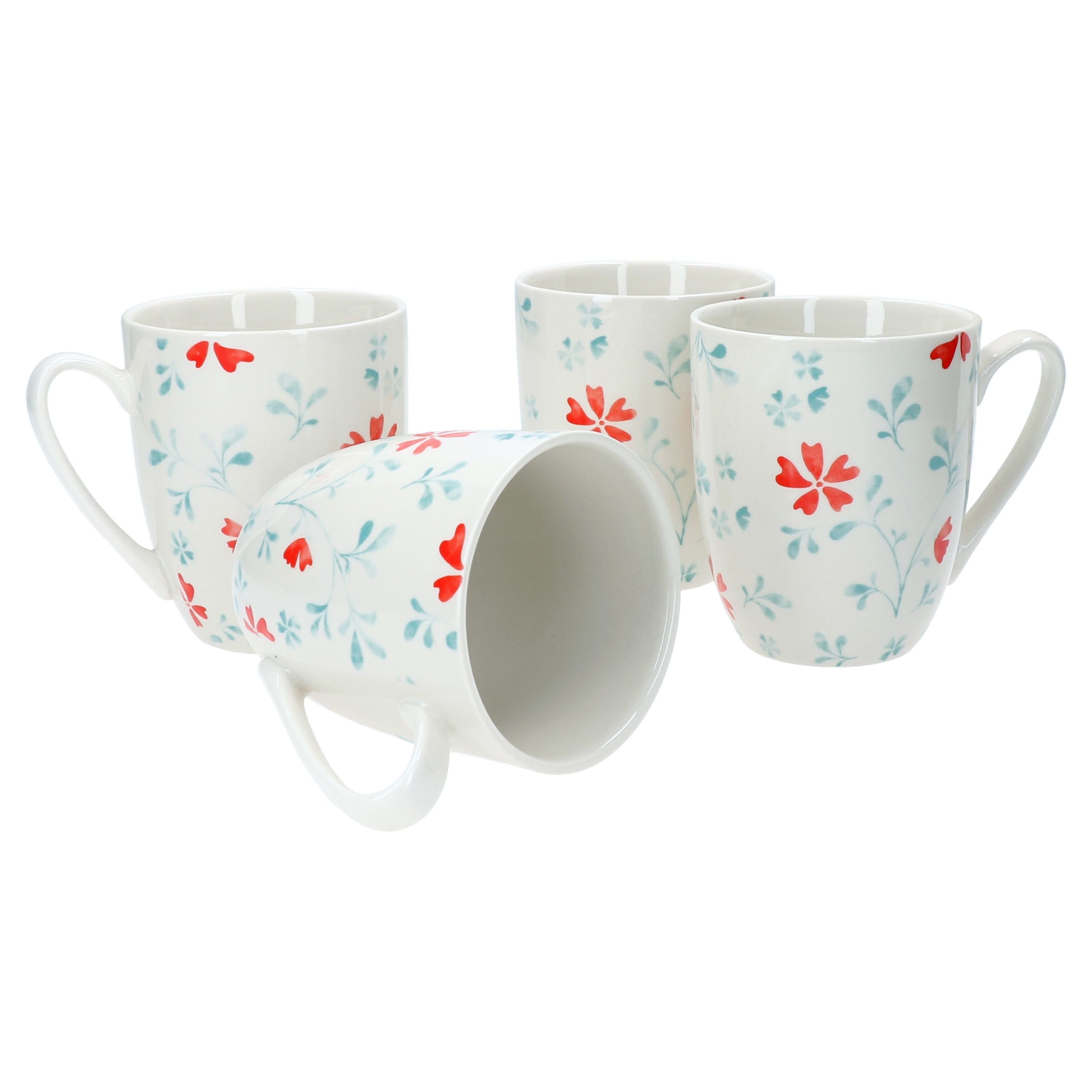 Ritzenhoff & Breker Becher 4er Set Kaffeebecher Blume Türkis Julia Ritzenhoff & Breker - 404319, Porzellan