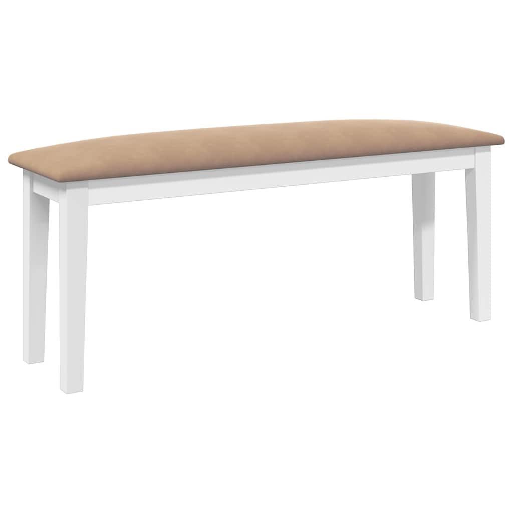 vidaXL Essbank Bank 110 cm Weiß Massivholz Gummibaum