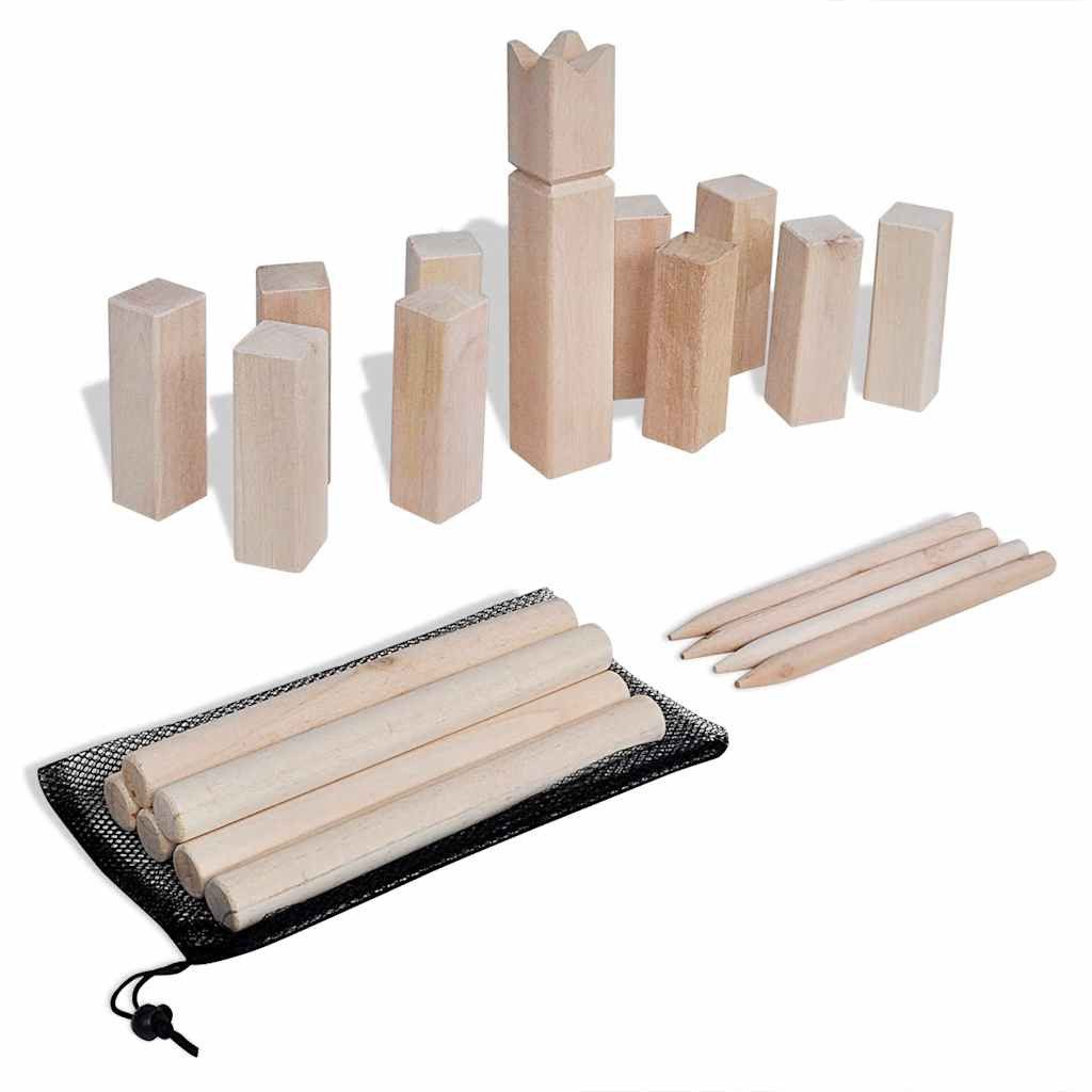 vidaXL Spielzeug-Gartenset Kubb-Spielset Holz, Kubb Spiel Kiefernholz Wurfspiel Gartenspiel Geschicklichkeitsspiel
