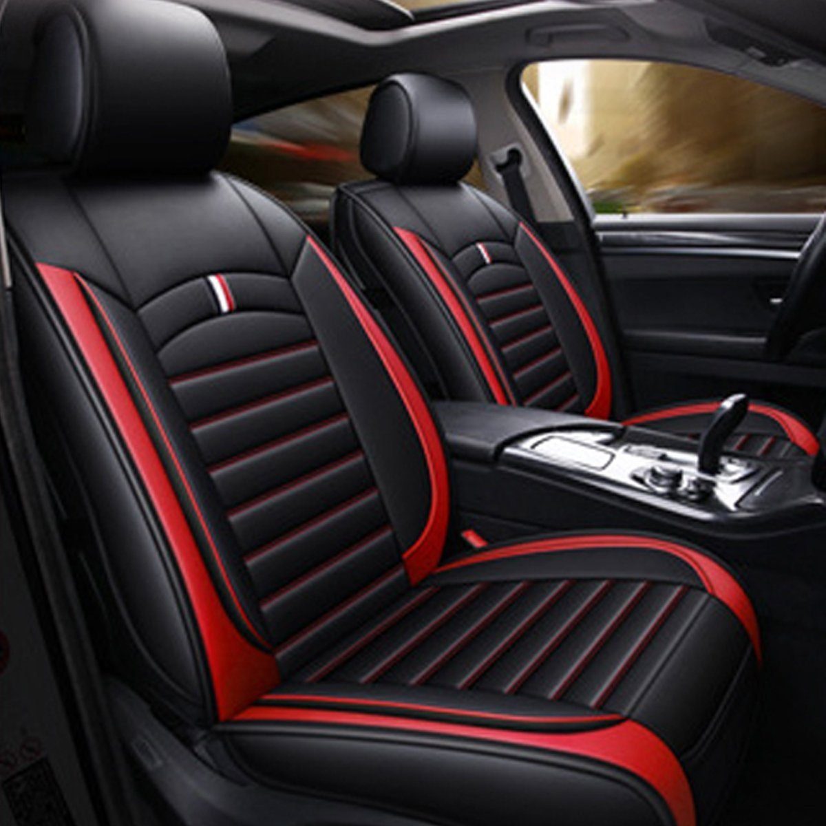 AUDEW Autositzbezug, 2-tlg., Universal Elegant Auto Sitzbezug Sitzschoner Set Vorne Kunstleder