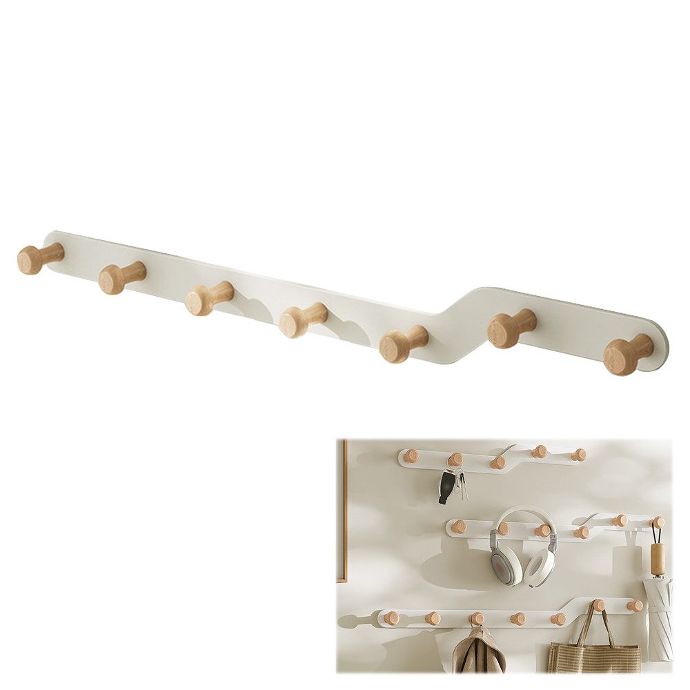 NUODWELL Garderobenleiste Weiß Garderobenhaken wand, Garderobenleiste Eisen günstig online kaufen