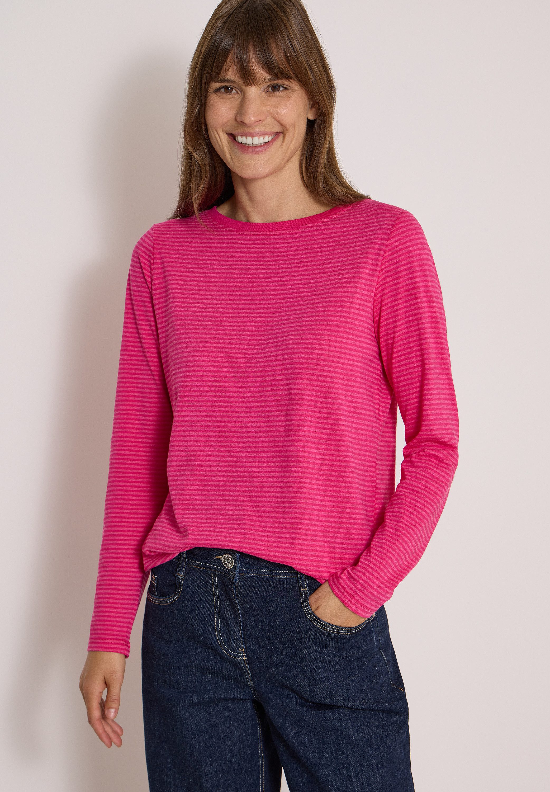 CECIL Langarmshirt im soften Baumwoll-Mix