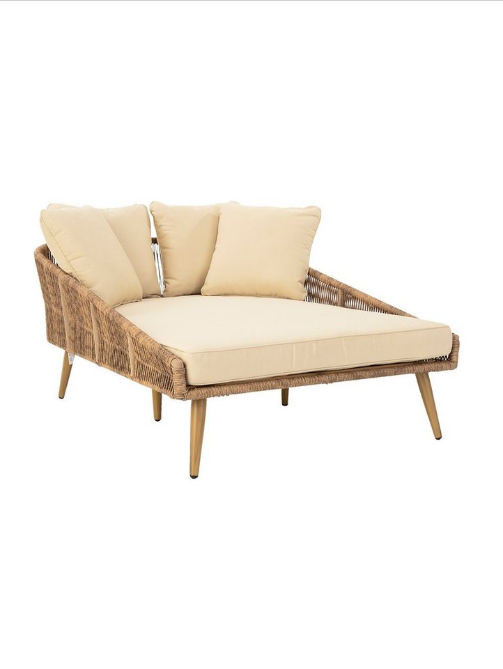 elbmöbel Loungesofa Liegesofa Gartenlounge Kunstrattan Sofa Gartensofa,  Kunstrattan Sofa Outdoor, Gartensonnenliege inklusive Kissen