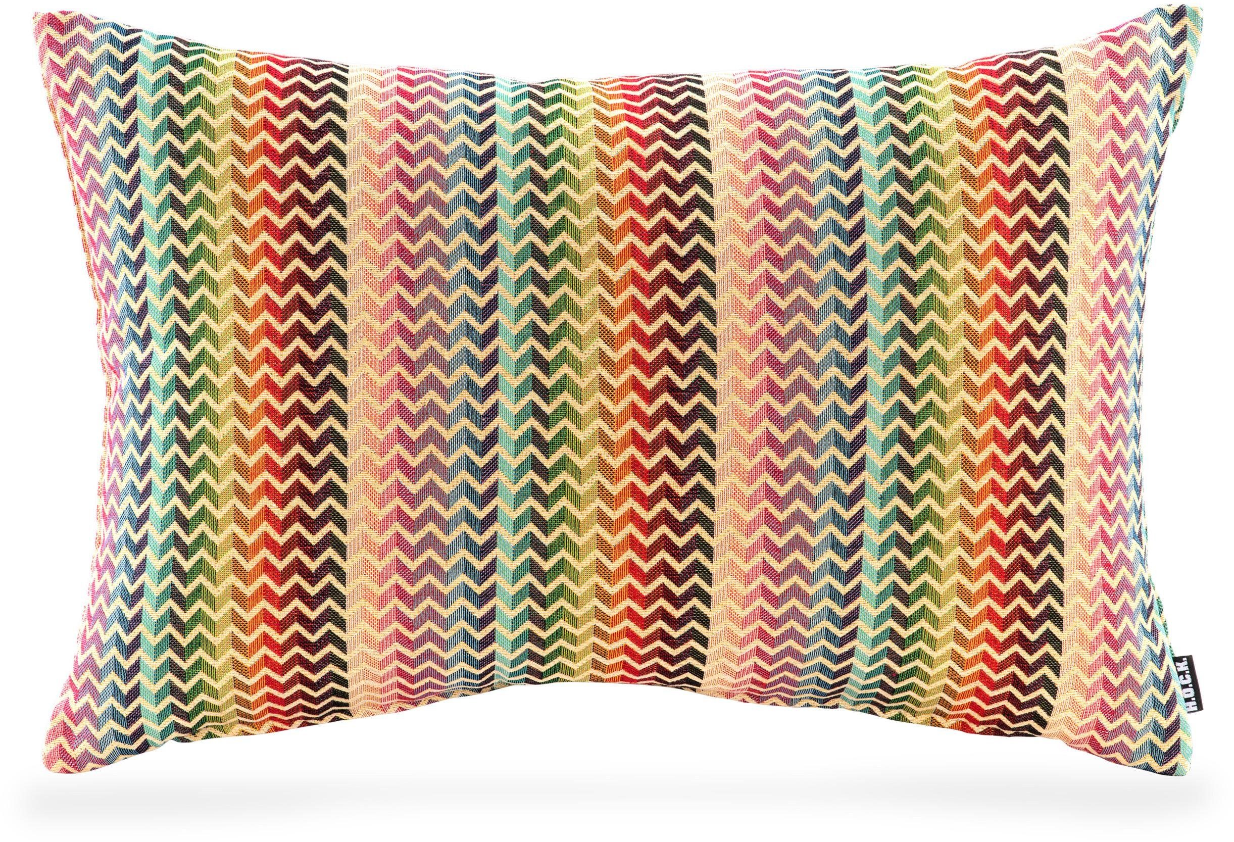 H.O.C.K. Dekokissen Kerem, mit Zackenmuster, Kissenhülle mit Füllung, 1 Stück