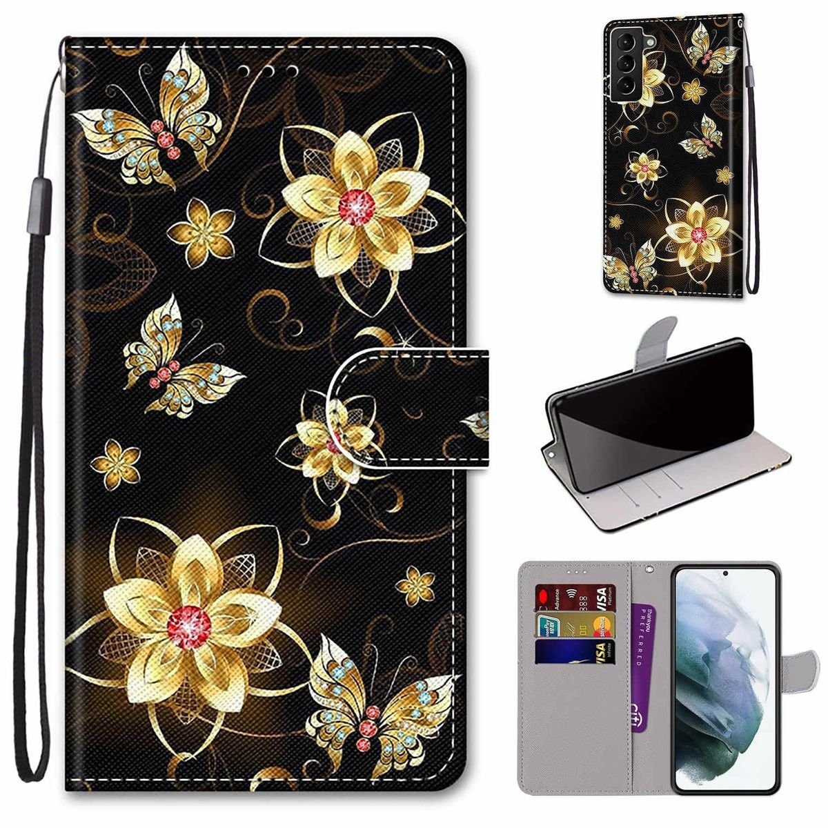 König Design Handyhülle Samsung Galaxy S22 Plus 5G, Schutzhülle Schutztasche Case Cover Etuis Wallet Klapptasche Bookstyle