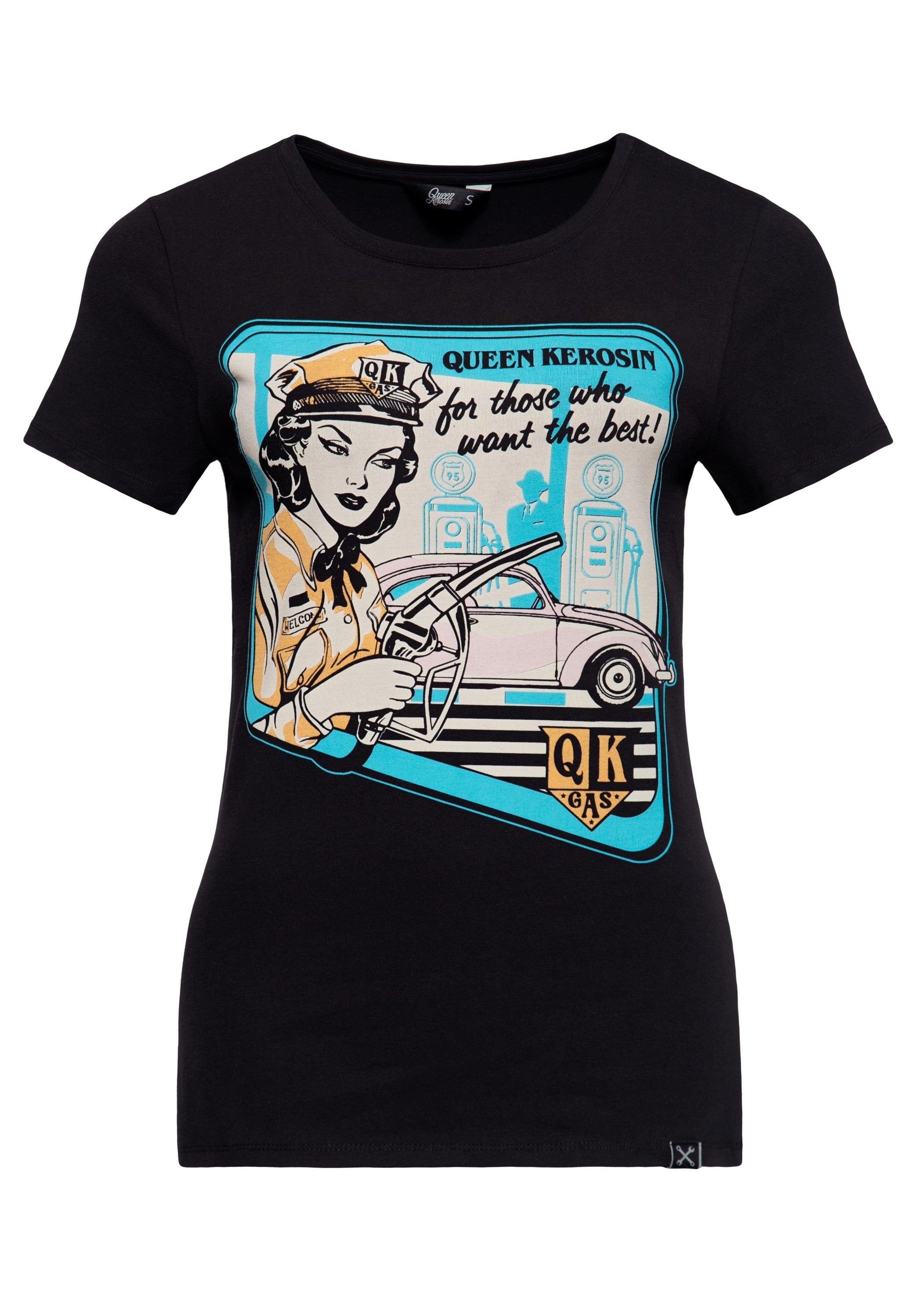 QueenKerosin Print-Shirt QK Gas (1-tlg) im Retro-Look