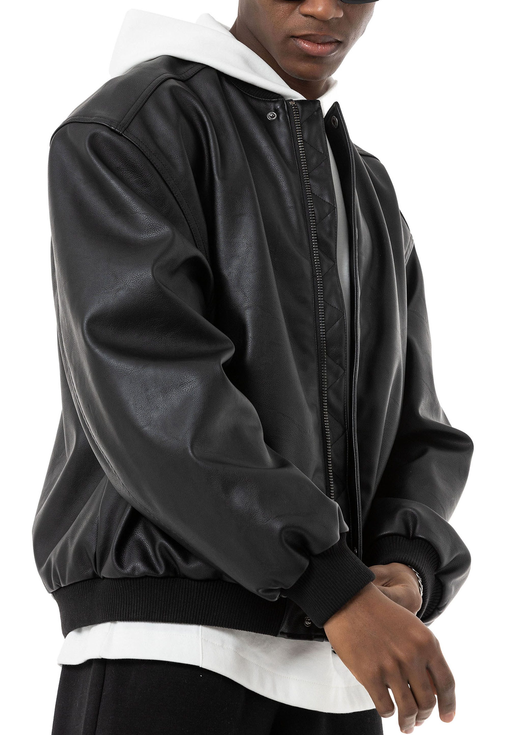 RedBridge Lederimitatjacke Red Bridge Herren Kunst-Leder Bomberjacke weit geschnitten – Bild 3 von 5