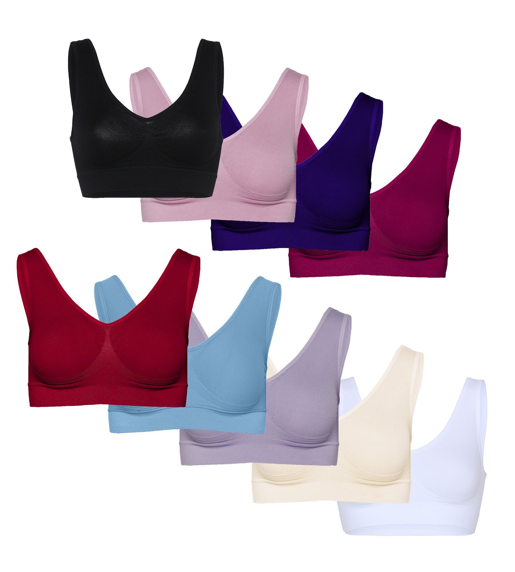 Figur Body Set: Bustier Form-Bustier elastisch (Set, 9-tlg., unterschiedl. Farben) bügellos mit nahtloser Verarbeitung