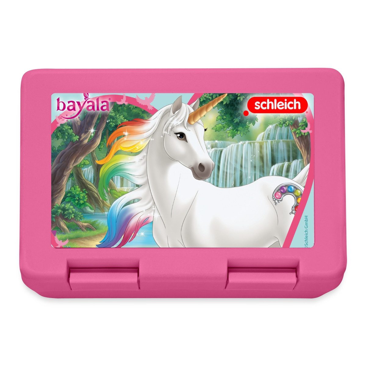 Spreadshirt Lunchbox Schleich Bayala Regenbogeneinhorn Stute Brotdose Lunchbox, Plastik, Aluminium