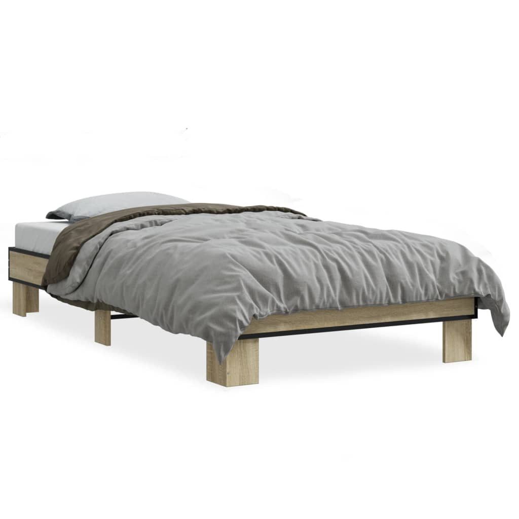 vidaXL Bett Bettgestell Sonoma-Eiche 90x190 cm günstig online kaufen