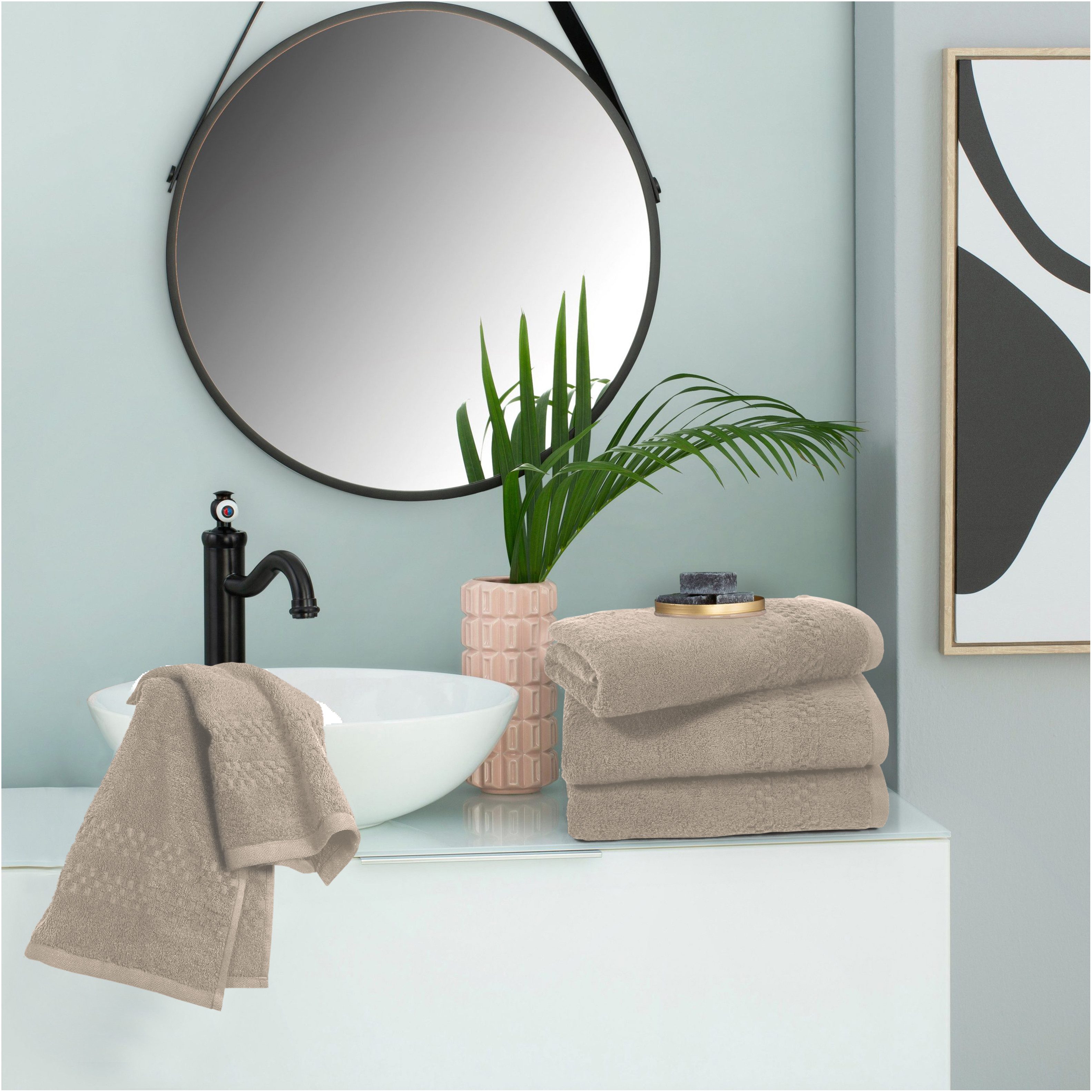 OTTO home Handtuch Regona, Handtücher 50x100cm, flauschig und weich, 500gr/m², Frottier (Set, 4-St), Premium Handtücher mit Bordüre, Set, 100% Baumwolle, 5 Jahre Garantie