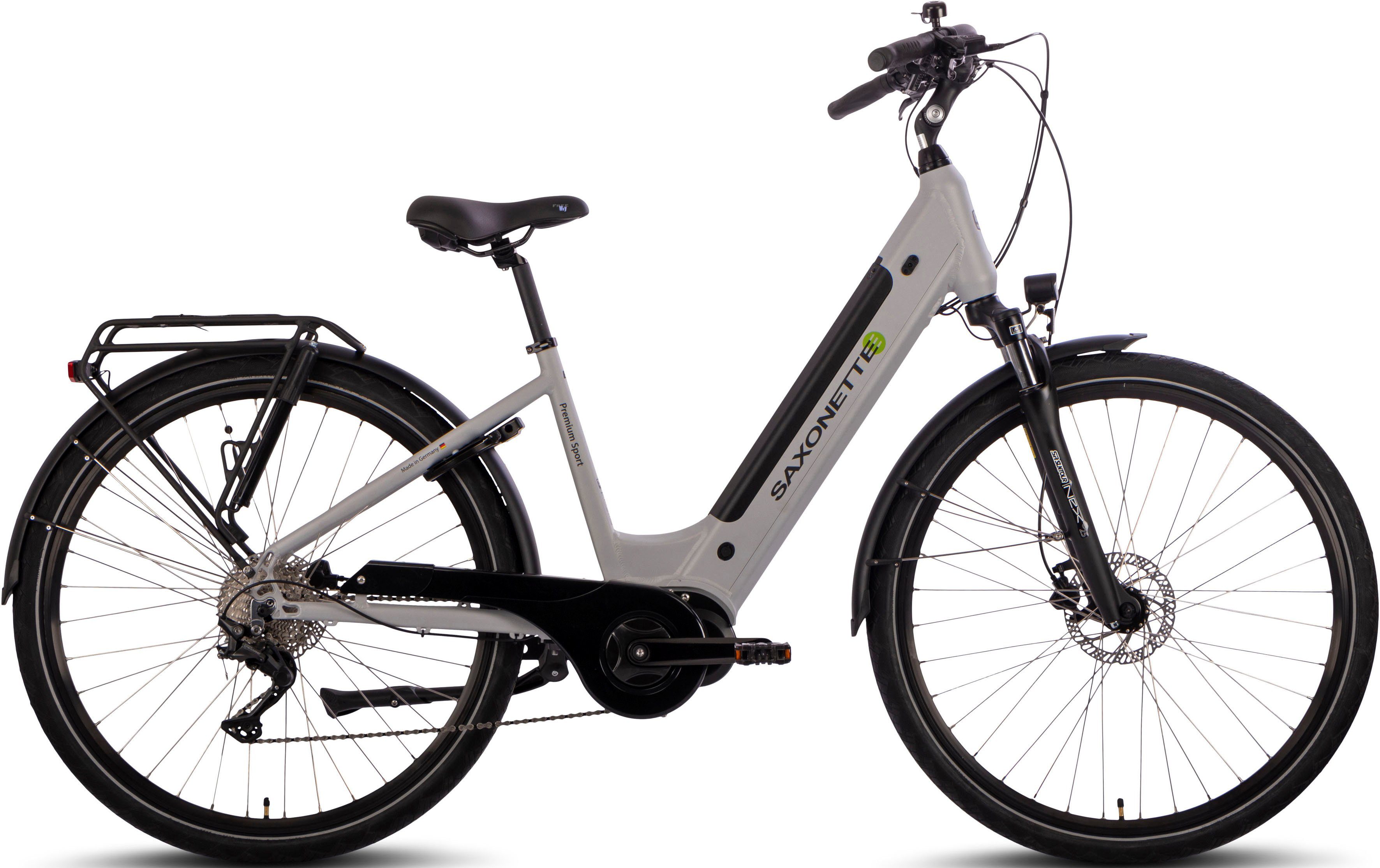 SAXONETTE E-Bike Premium Sport (Wave), 10 Gang, Kettenschaltung, Mittelmotor, 522 Wh Akku