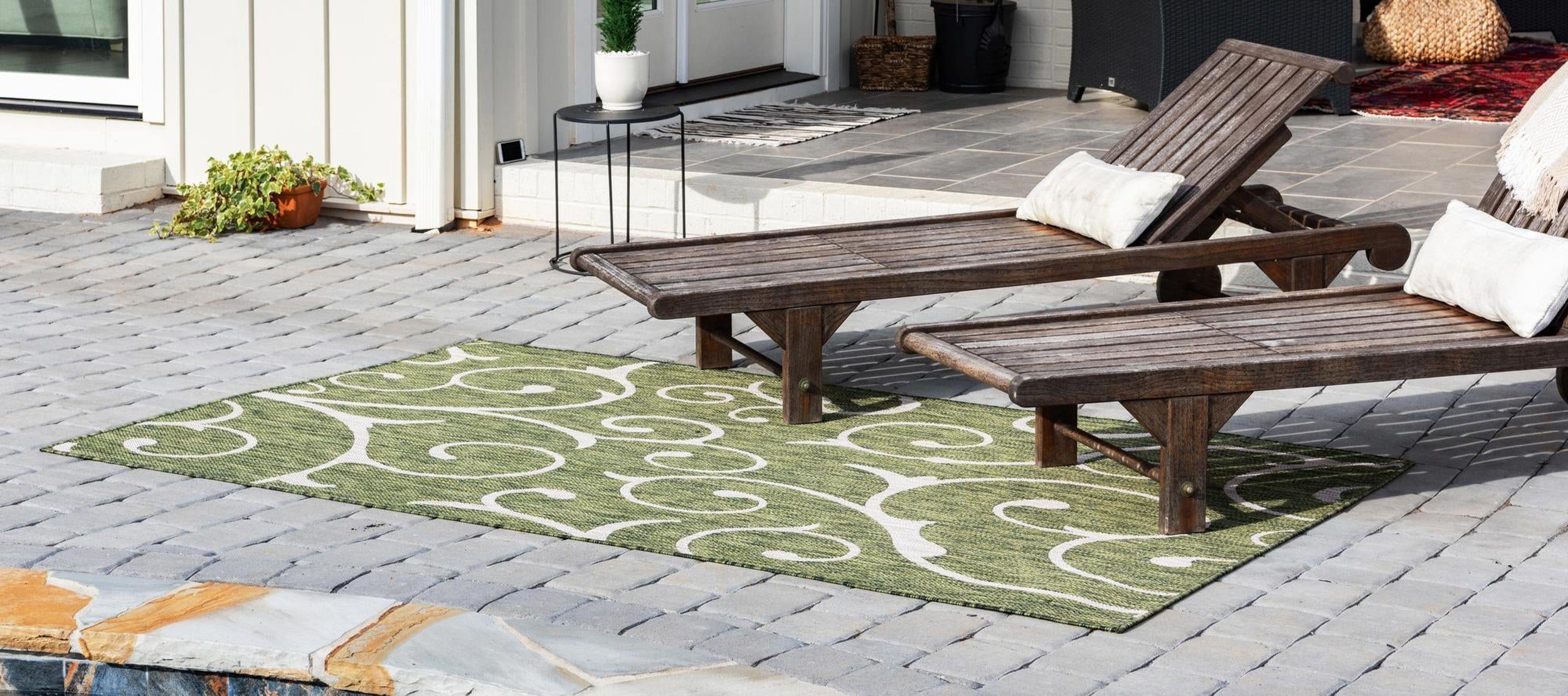LebensWohnArt Teppich Teppich Outdoor Beauties Rechteckig Grün 150x245 cm, Höhe: 0.4064 mm