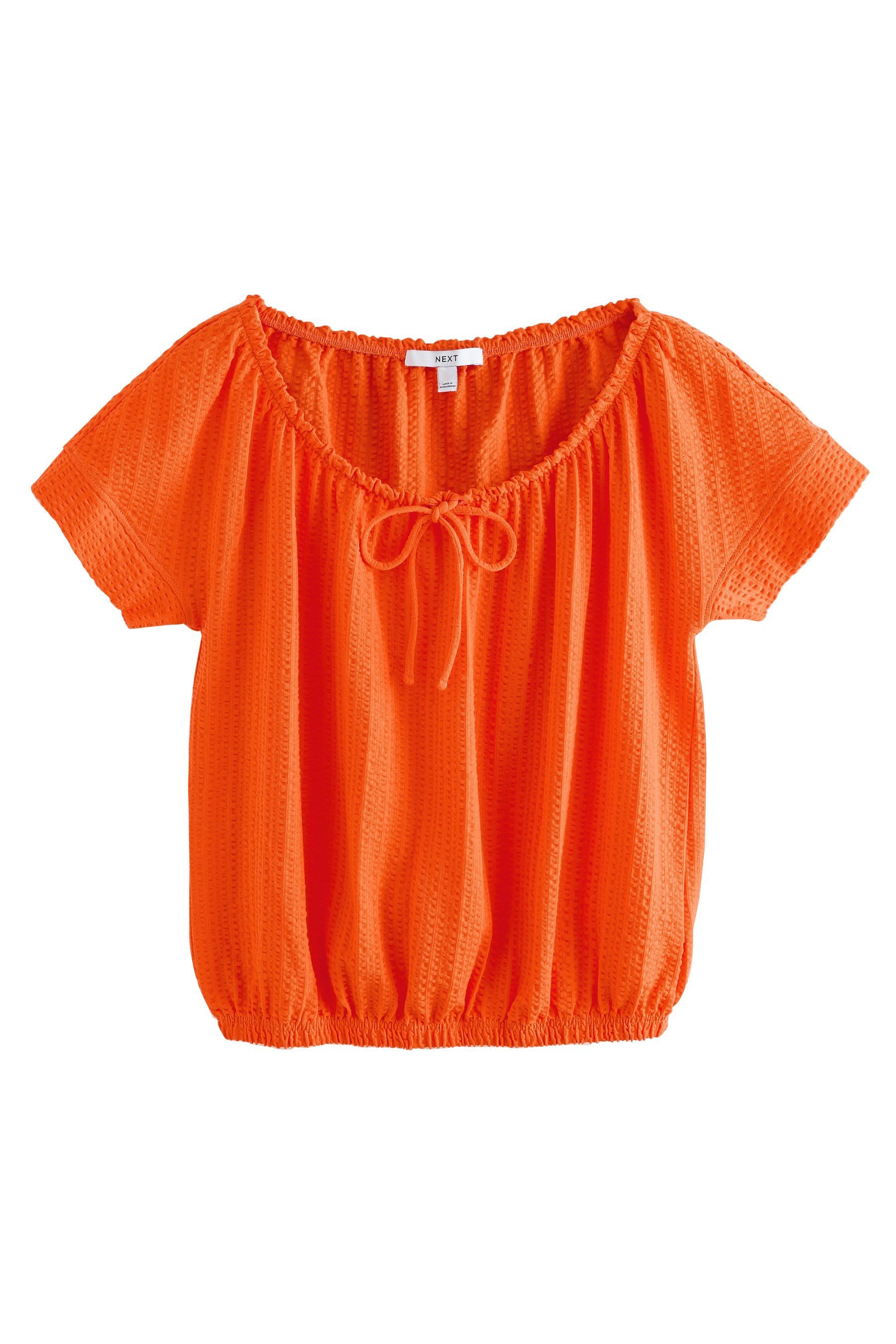Next T-Shirt T-Shirt mit U-Ausschnitt und Ballonsaum (1-tlg)
