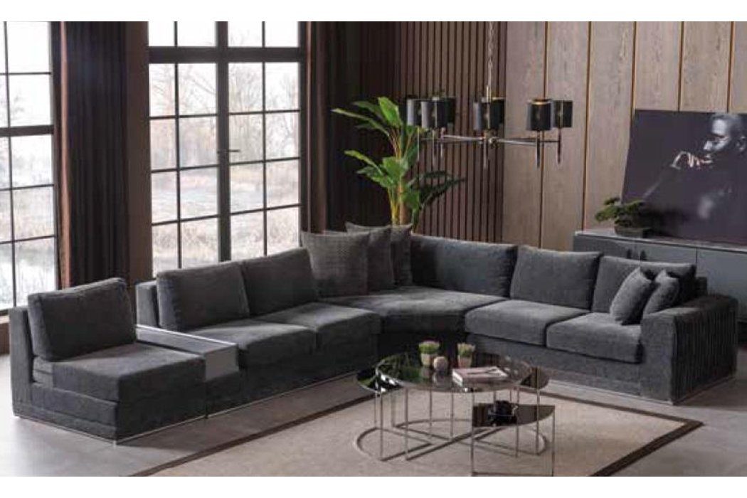Wohnzimmer Modern Stoff Neu Sofa Form Design JVmoebel L Ecksofa Sofas Luxus Ecksofa,