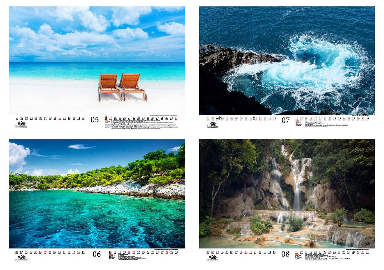 Seelenzauber Wandkalender Wasserzauber DIN A3 Kalender für 2026 Wasser und Wasserfälle