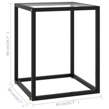 furnicato Couchtisch Schwarz mit Hartglas 40x40x50 cm