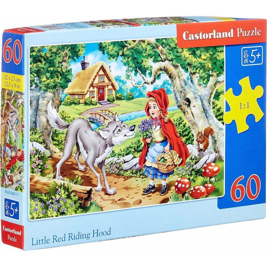 Castorland Puzzle Puzzle Rotkäppchen und der Wolf 60 Teile, Puzzleteile