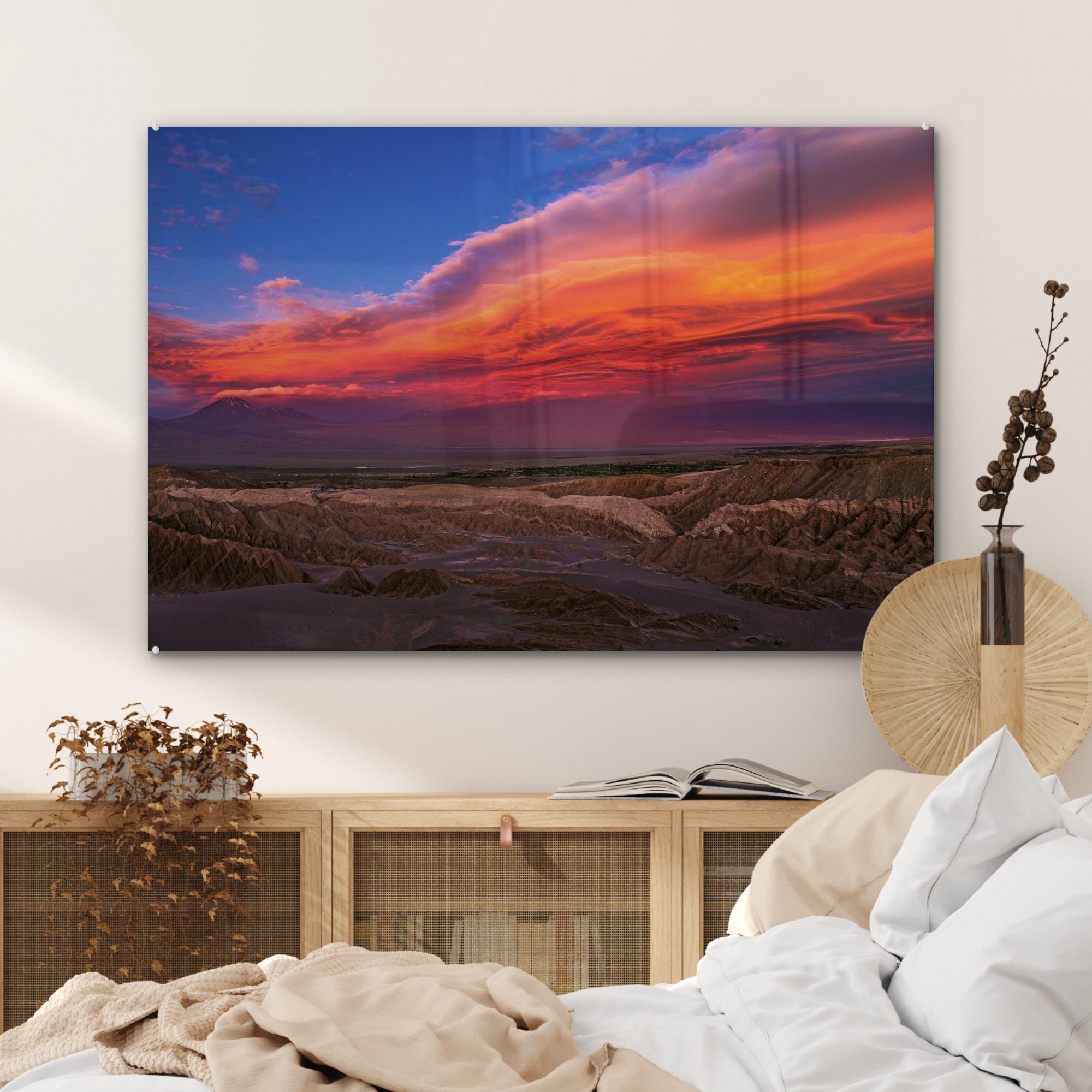 St), Acrylglasbilder & der Atacama-Wüste, MuchoWow Schlafzimmer (1 Acrylglasbild Sonnenaufgang Wohnzimmer in