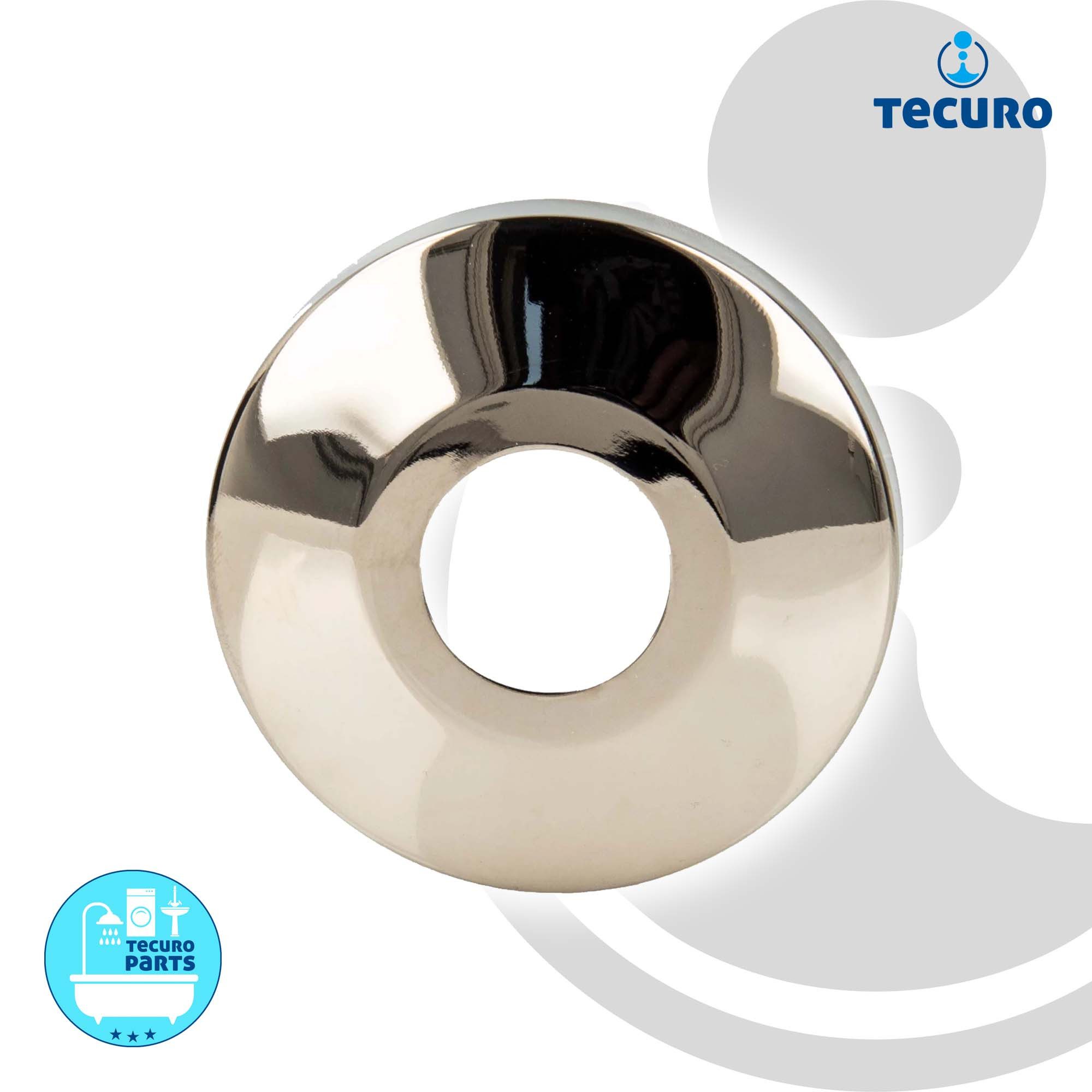 tecuro Badarmatur DESIGN-Hahnrosette (1/2) Ø 22 mm x Ø 61 mm x 15 mm - Edelmessing