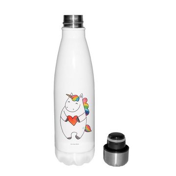 Mr. & Mrs. Panda Thermoflasche Einhorn Herz - Weiß - Geschenk, Pegasus, Trinkflasche, Einhörner, and, Liebevolle Designs