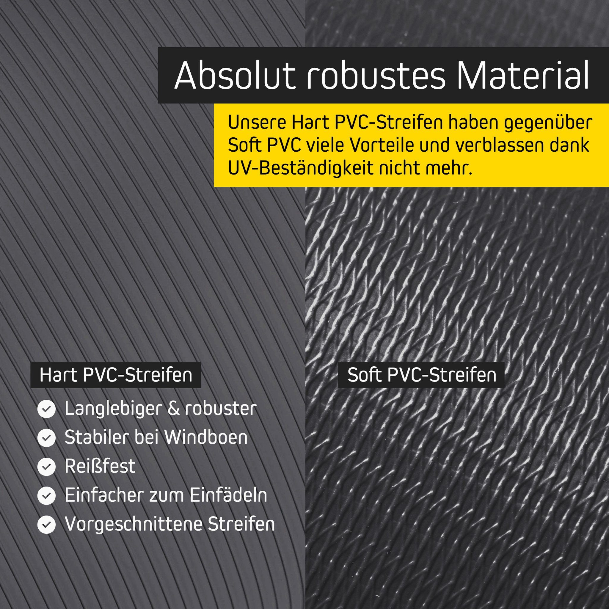 paramondo Sichtschutzstreifen PVC Sichtschutzstreifen Hart, 19 cm x 2,525 m, grau, 10 Stück, (Set, 10-St., 10 Stück), langlebig, witterungsbeständig, blickdicht – Bild 5 von 5