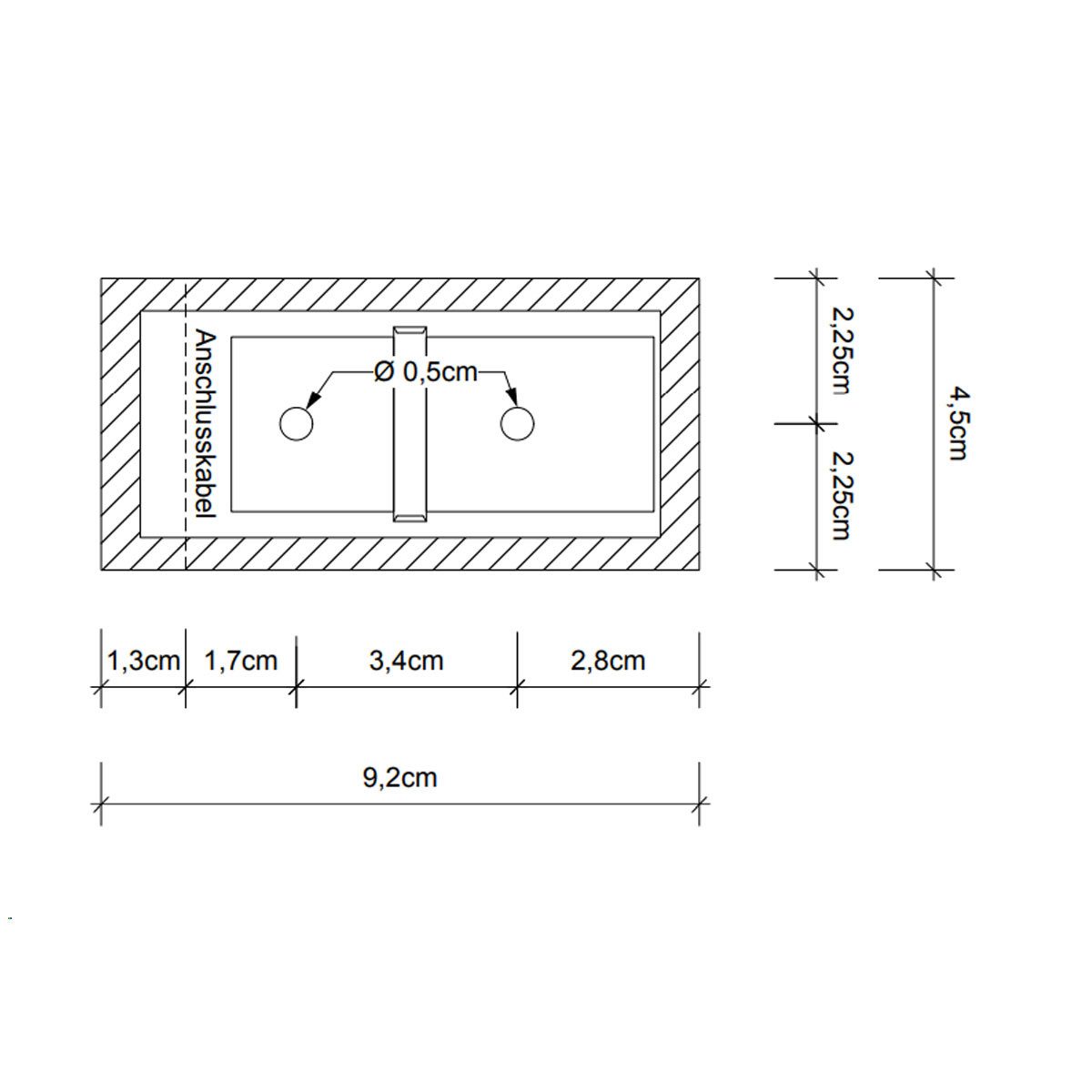 Decor Walther Spiegelleuchte Omega 1 Spiegel Aufsteckleuchte Bad, H: 30/50 cm, B: 4,5 cm, ohne Leuchtmittel