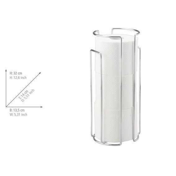 WENKO Toiletten-Ersatzrollenhalter Wandhalter, Chrom, für 3 Rollen – Bild 3 von 3