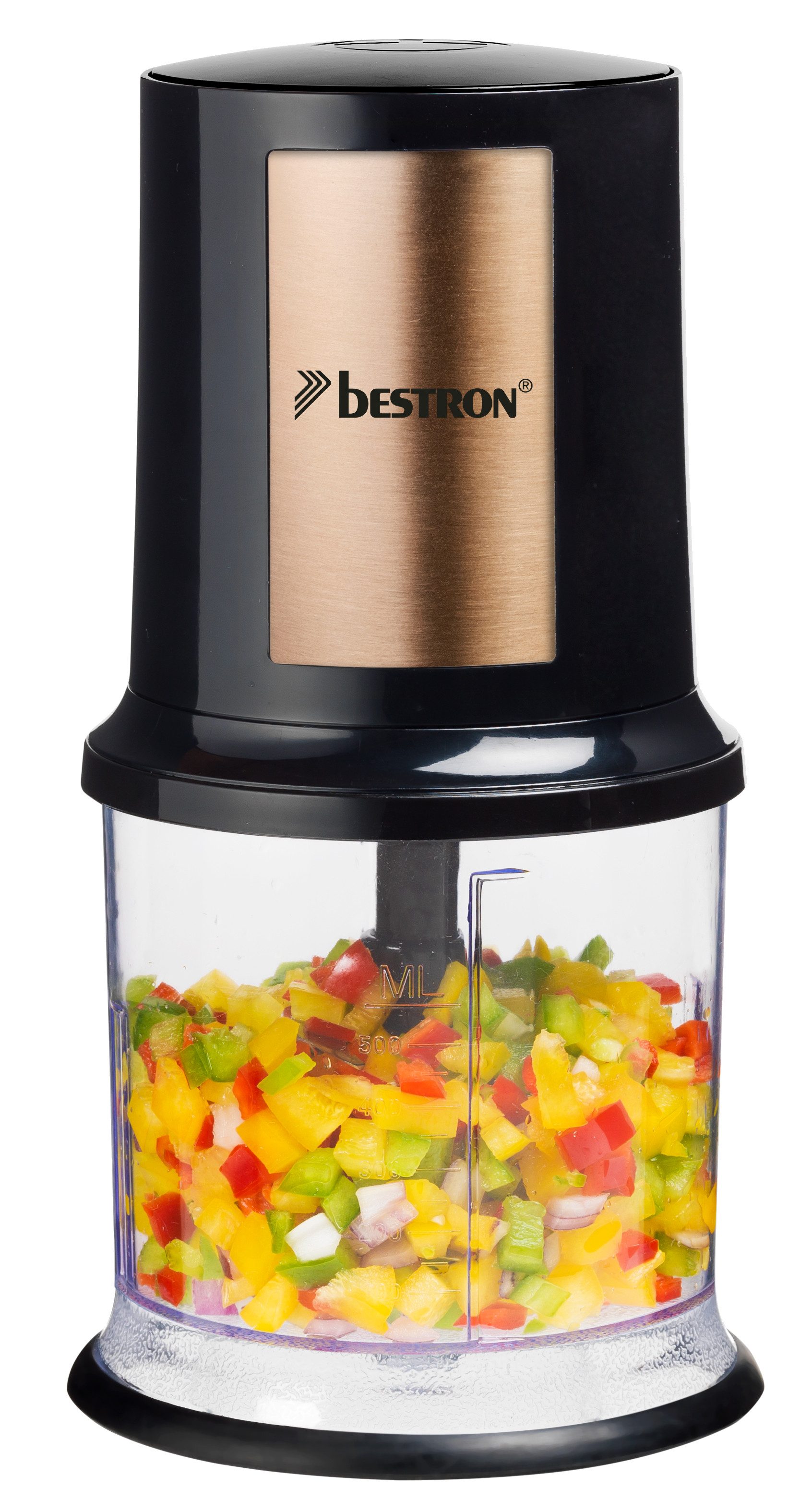 bestron Zerkleinerer AKC200, 400 W, 500 ml – Hacken, Mixen & Pürieren, 15 Sek.