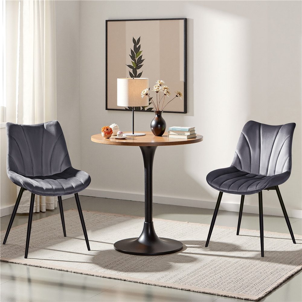 Yaheetech Esszimmerstuhl Gepolsterte Küchenstühle mit Metallbeinen (2 St), günstig online kaufen