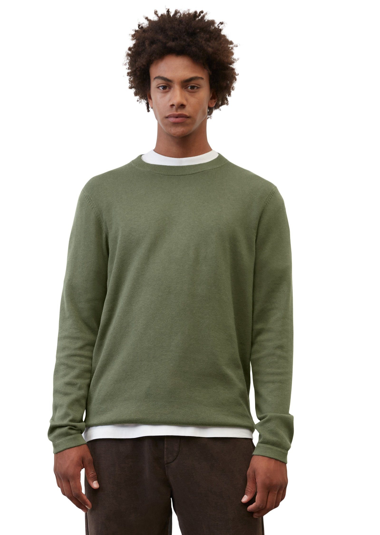 Marc O'Polo Rundhalspullover in softer Cotton-Cashmere-Qualität grün