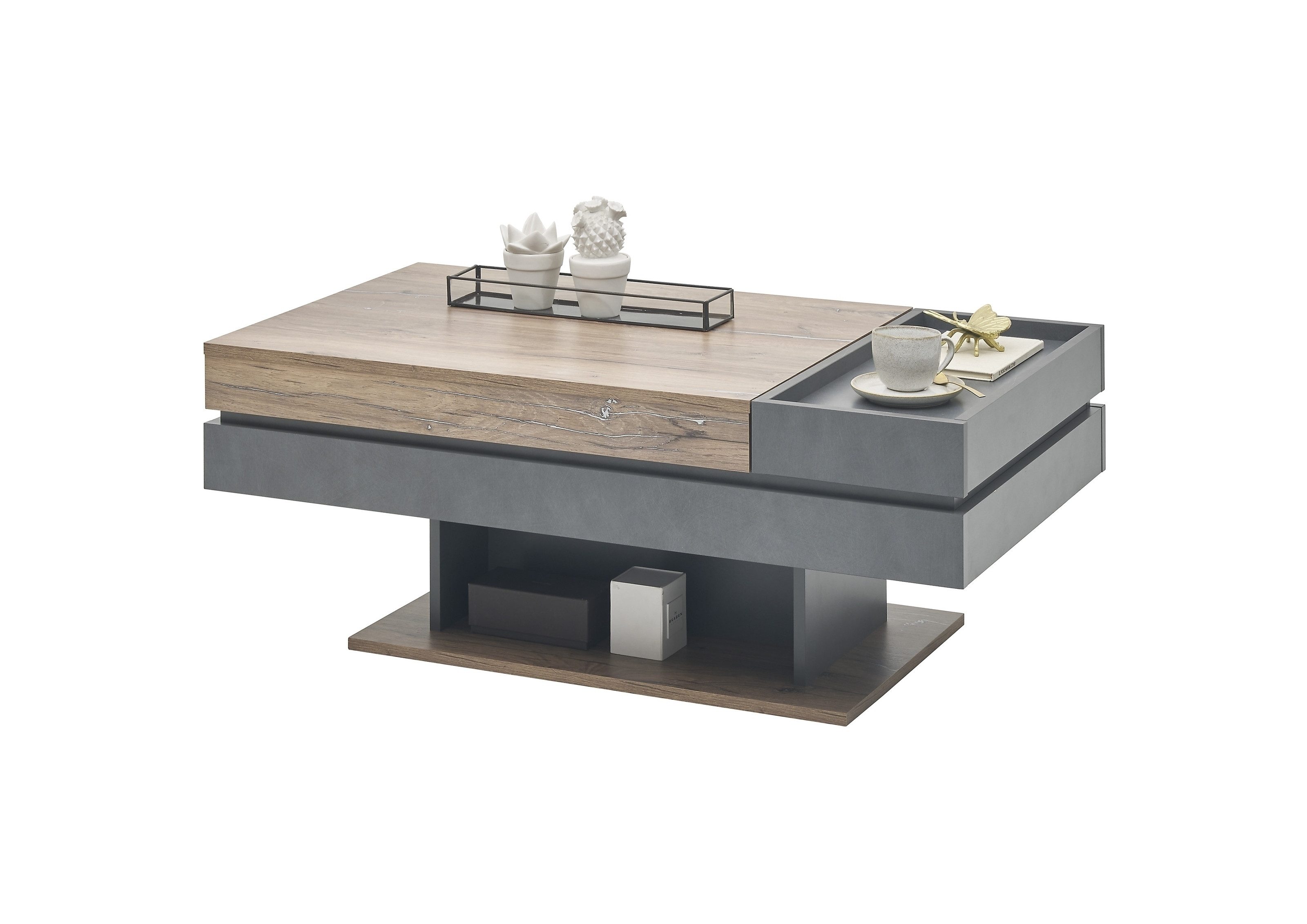 PREISBRECHER Couchtisch Kathi, höhenverstellbar, flagstaff oak, günstig online kaufen