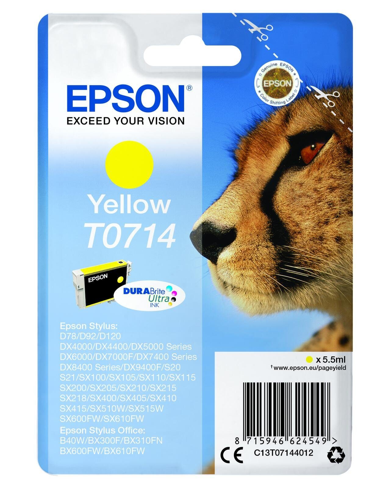 Epson Epson T0714 Gepard Druckerpatrone gelb Tintenpatrone