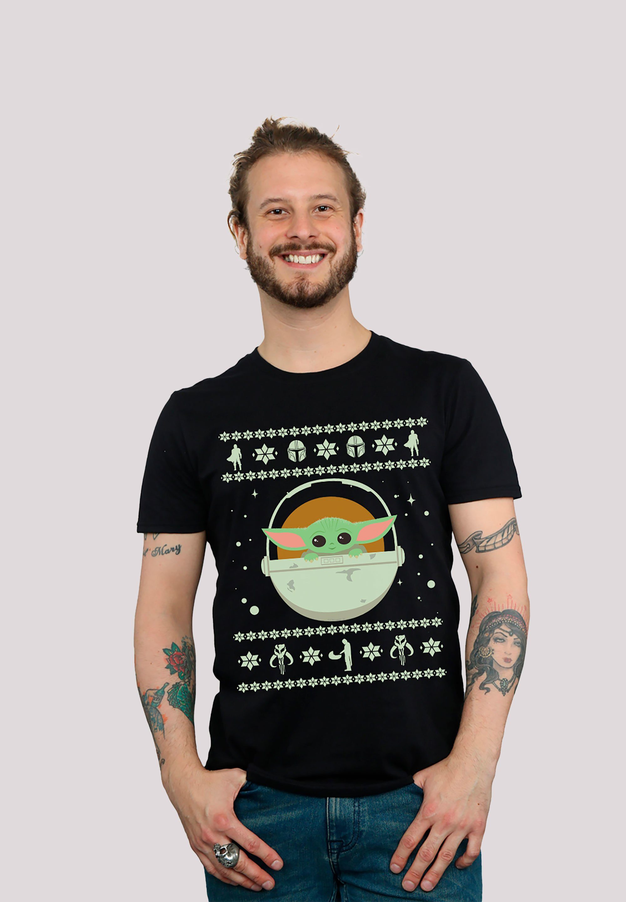 F4NT4STIC T-Shirt Star Star The Christmas Child Mandalorian Wars Print, Wars Mandalorian Yoda The The Baby
