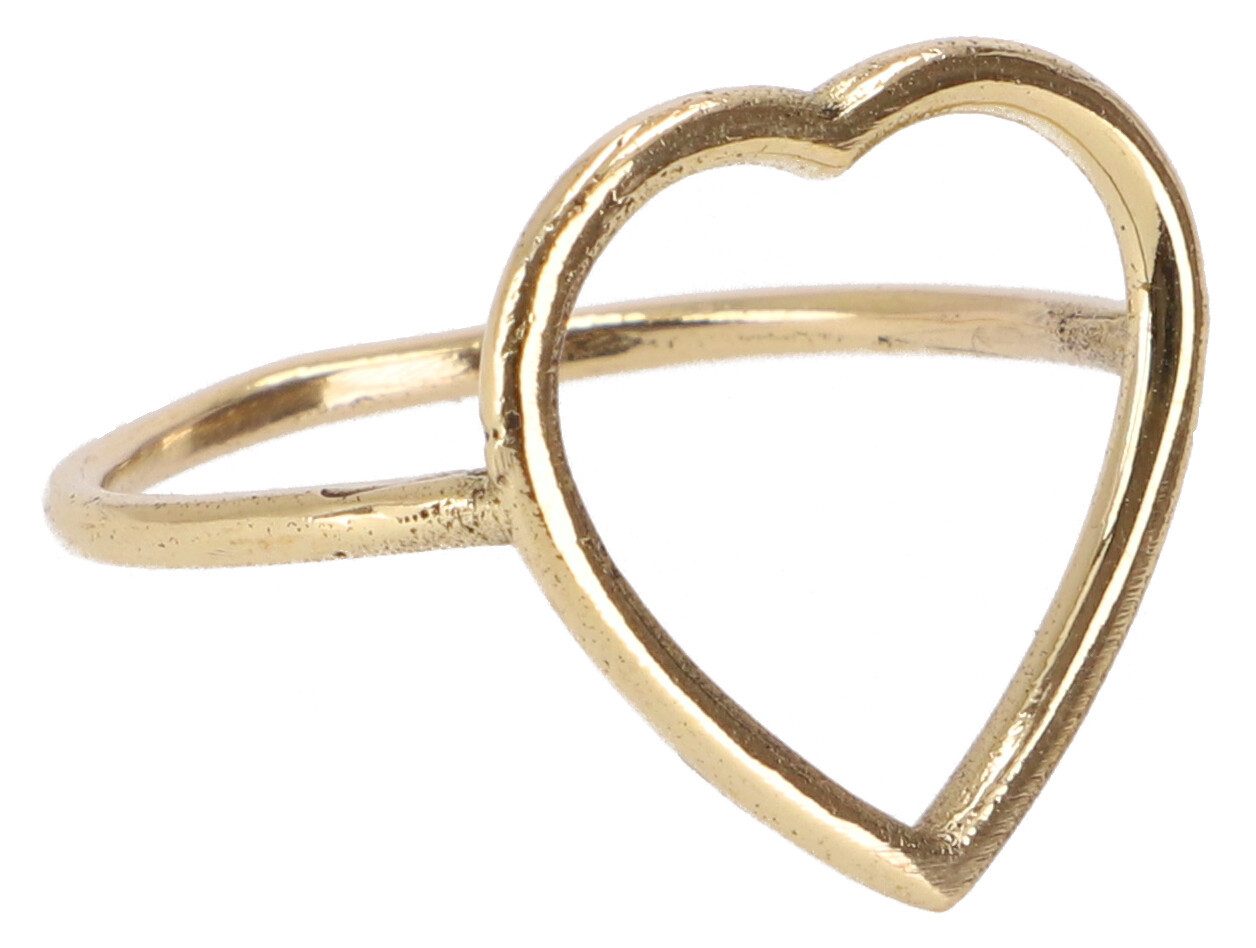 Guru-Shop Fingerring Zarter Messing Modeschmuck Ring Herzi -..