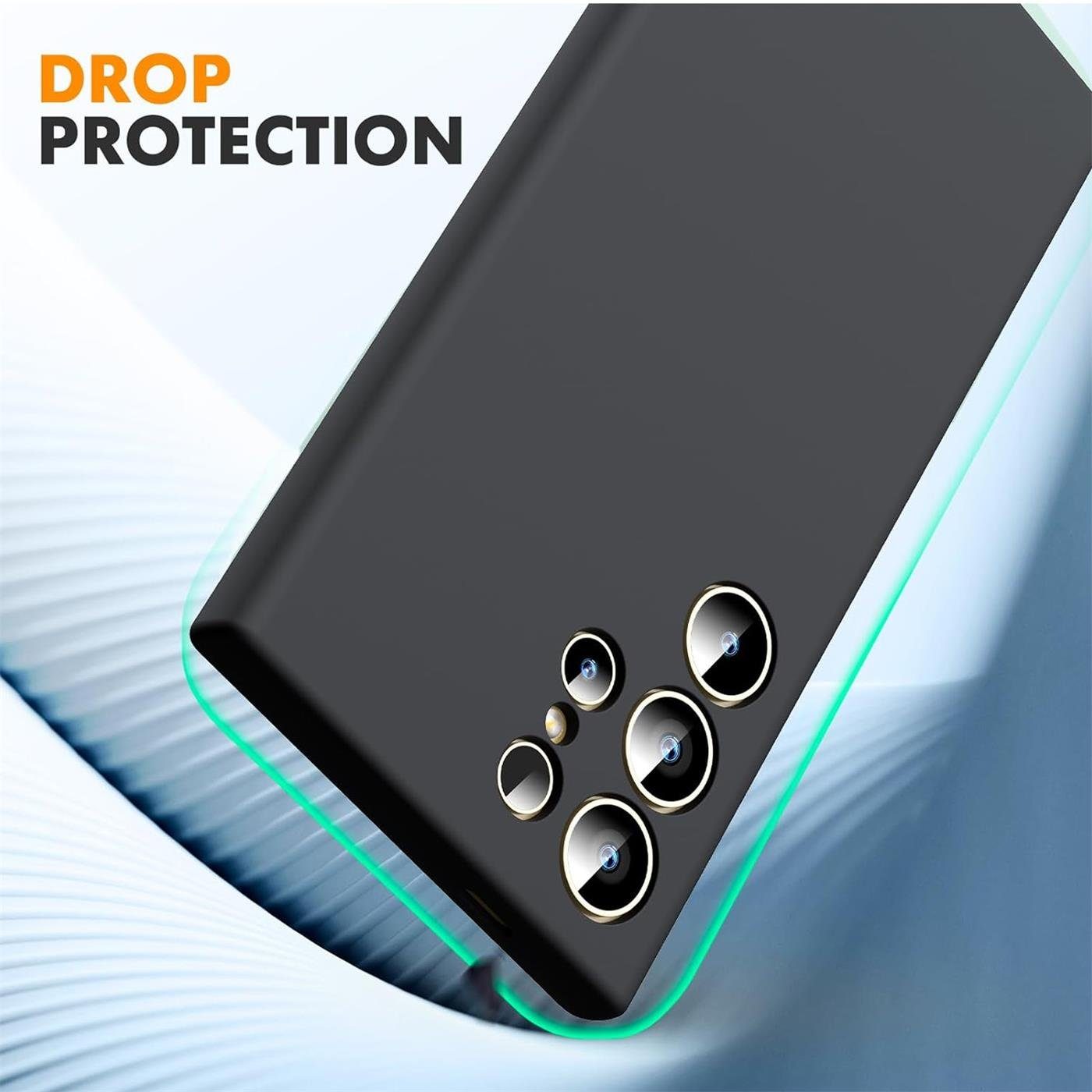 CoolGadget Handyhülle Silikon Case für das Samsung Galaxy S24 Ultra Slim TPU Cover 6,8 Zoll, Weiche Schutz Hülle mit Innen Fleece aus Stoff Handy Tasche – Bild 5 von 5