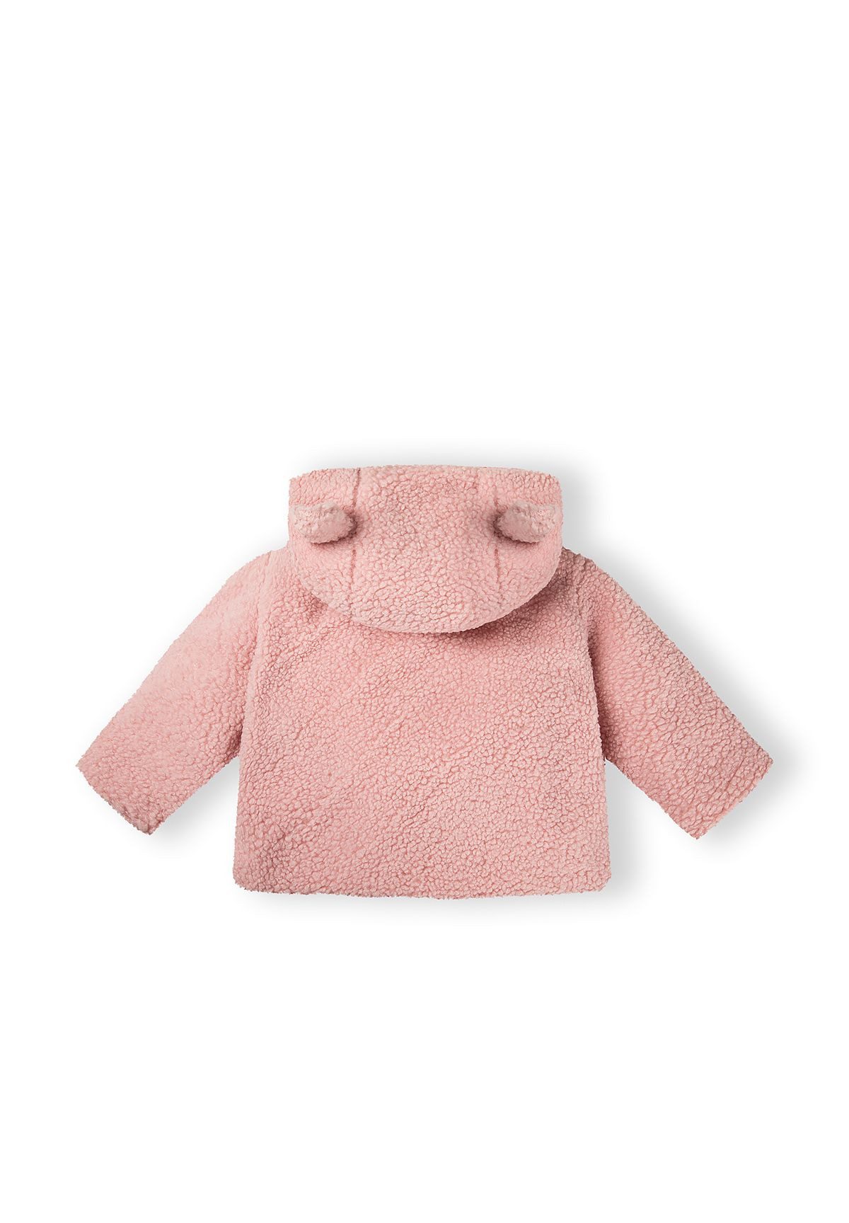 MINOTI Fellimitatjacke Teddy-Babyjacke mit Kapuze und Knöpfen (0-24m) kuschelig