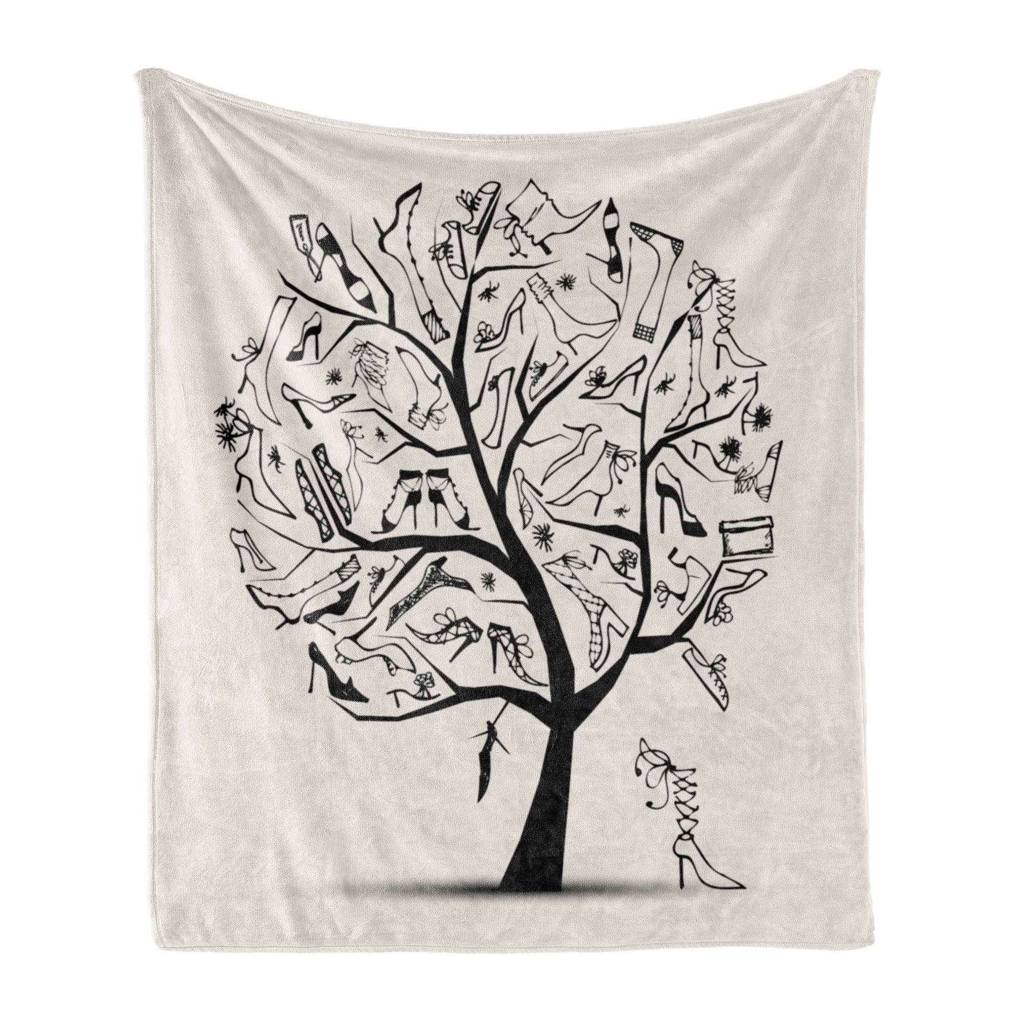 Wohndecke Gemütlicher Plüsch für den Innen- und Außenbereich, Abakuhaus, High Heels Baum der Schuhe Mode