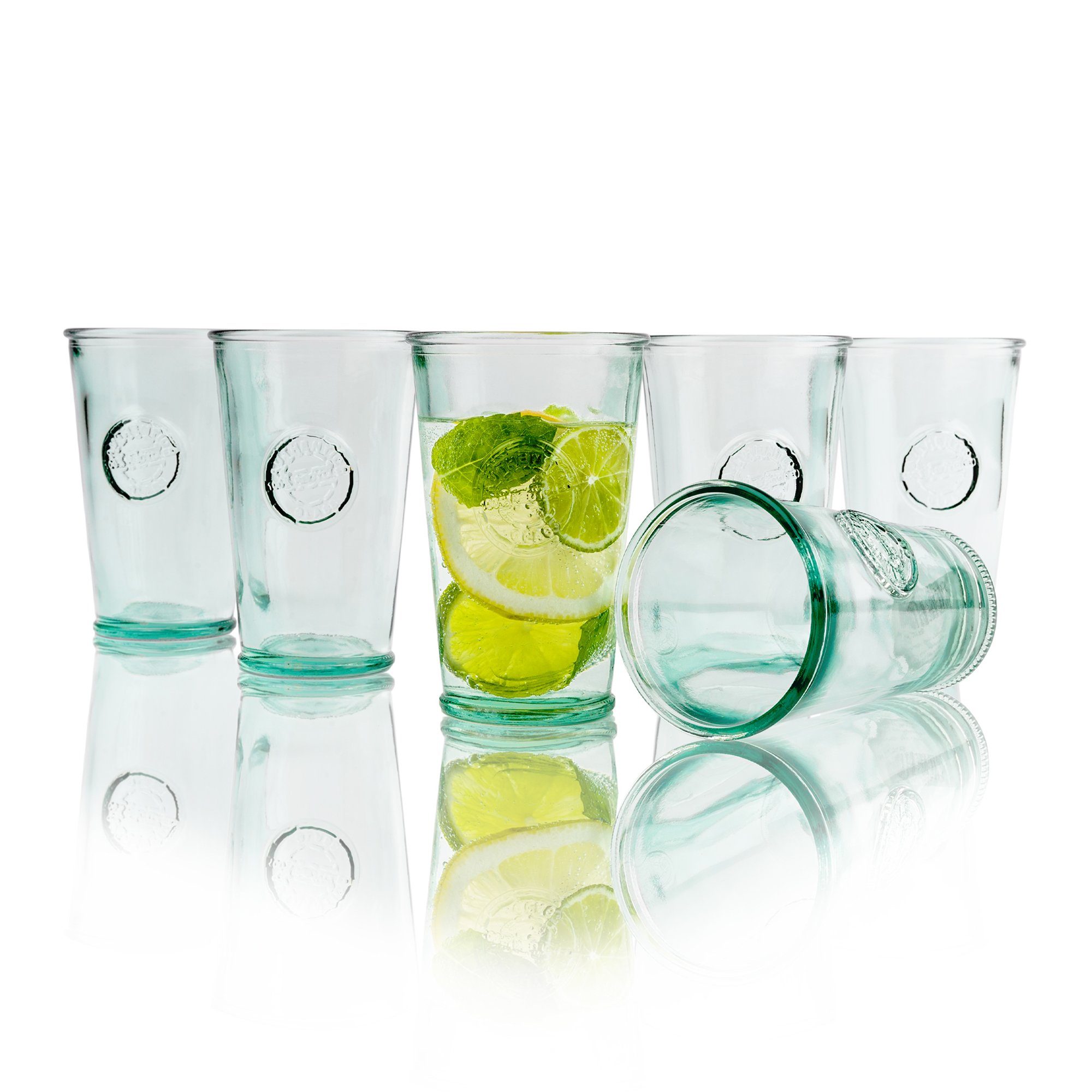 BigDean Gläser-Set 6-tlg 300ml aus 100% Recyclingglas Trinkgläser Longdrink Wasser Gläs, Glas