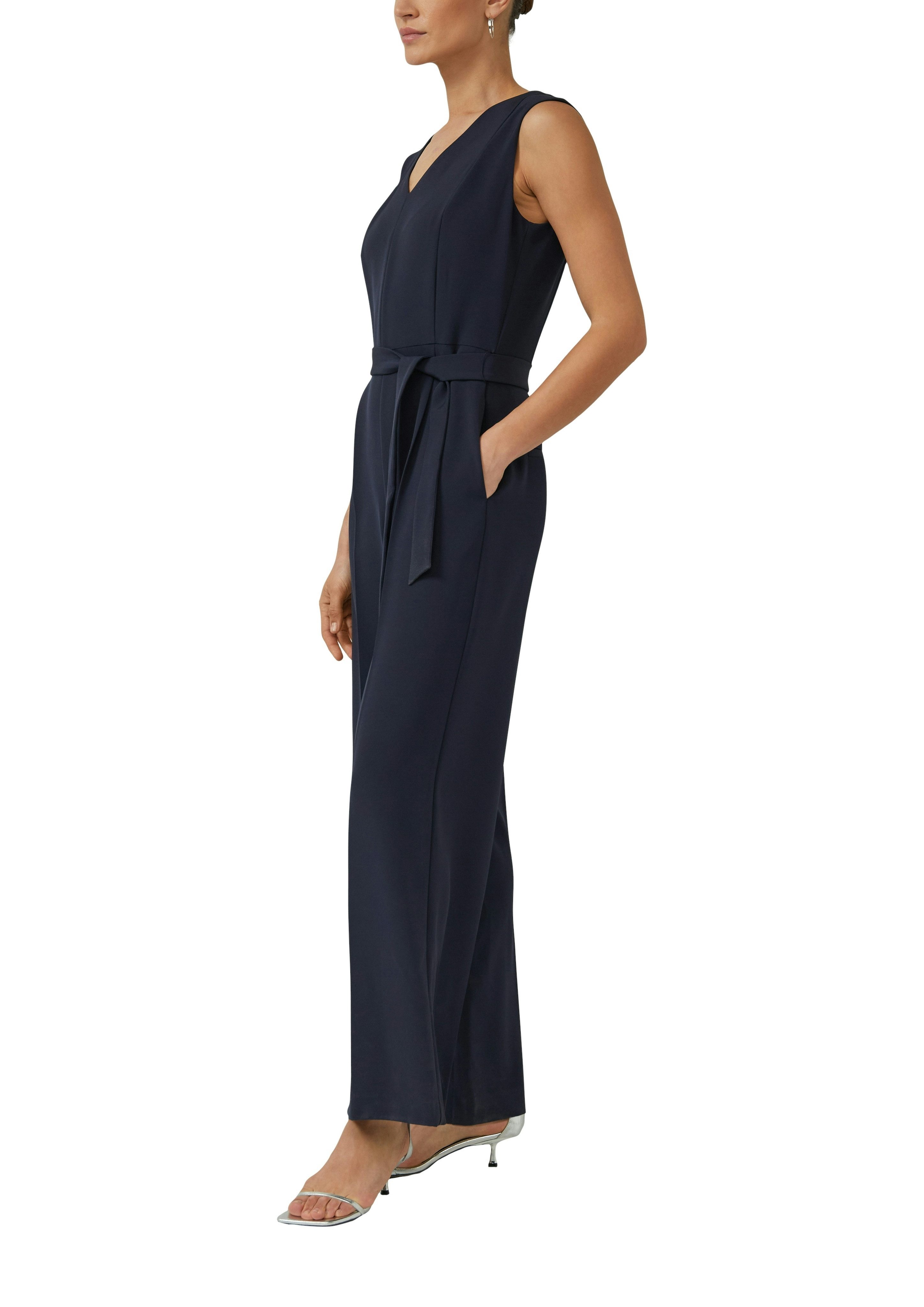 s.Oliver BLACK LABEL Overall mit V-Ausschnitt, mit Gürtel