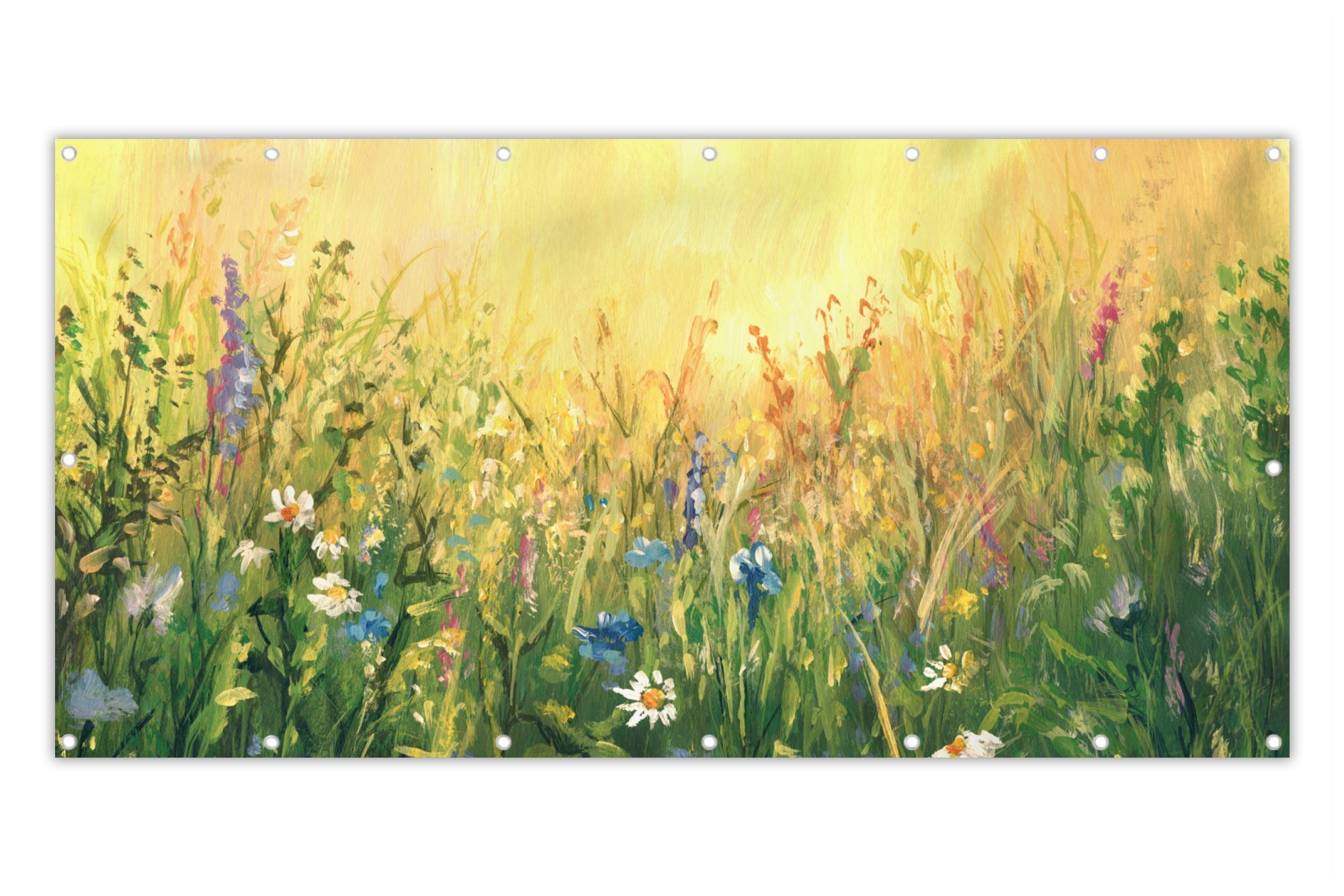 MuchoWow Balkonsichtschutz »Grün Natur Blumen Gras« (1St
